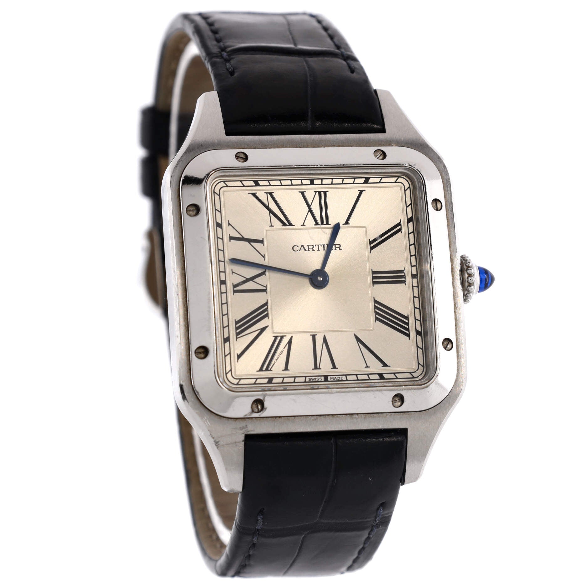 Santos Dumont Quartz Watch Stainless Steel and Alligator 31