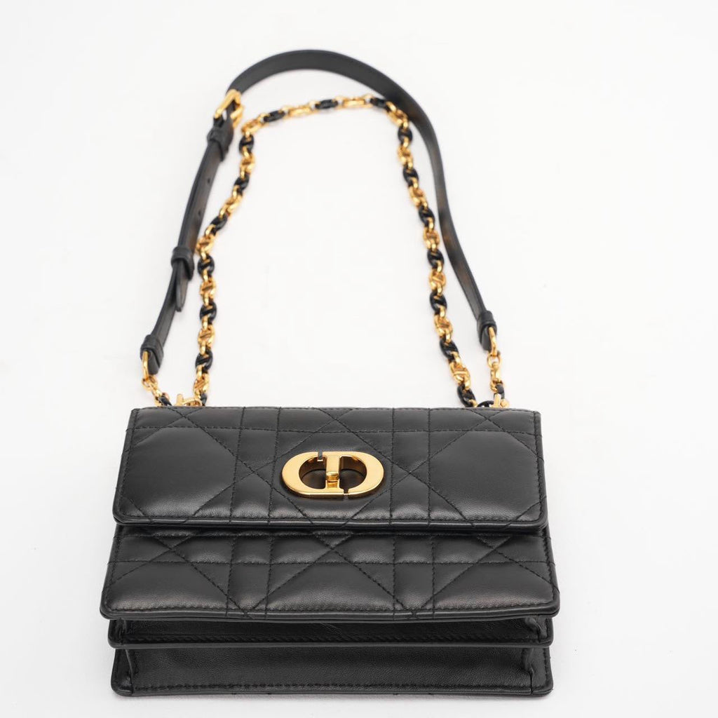 Christian Dior Black Mini Miss Caro Bag Lambskin 2023