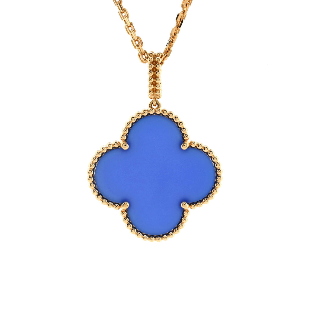Magic Alhambra Pendant Necklace 18K Yellow Gold and Agate