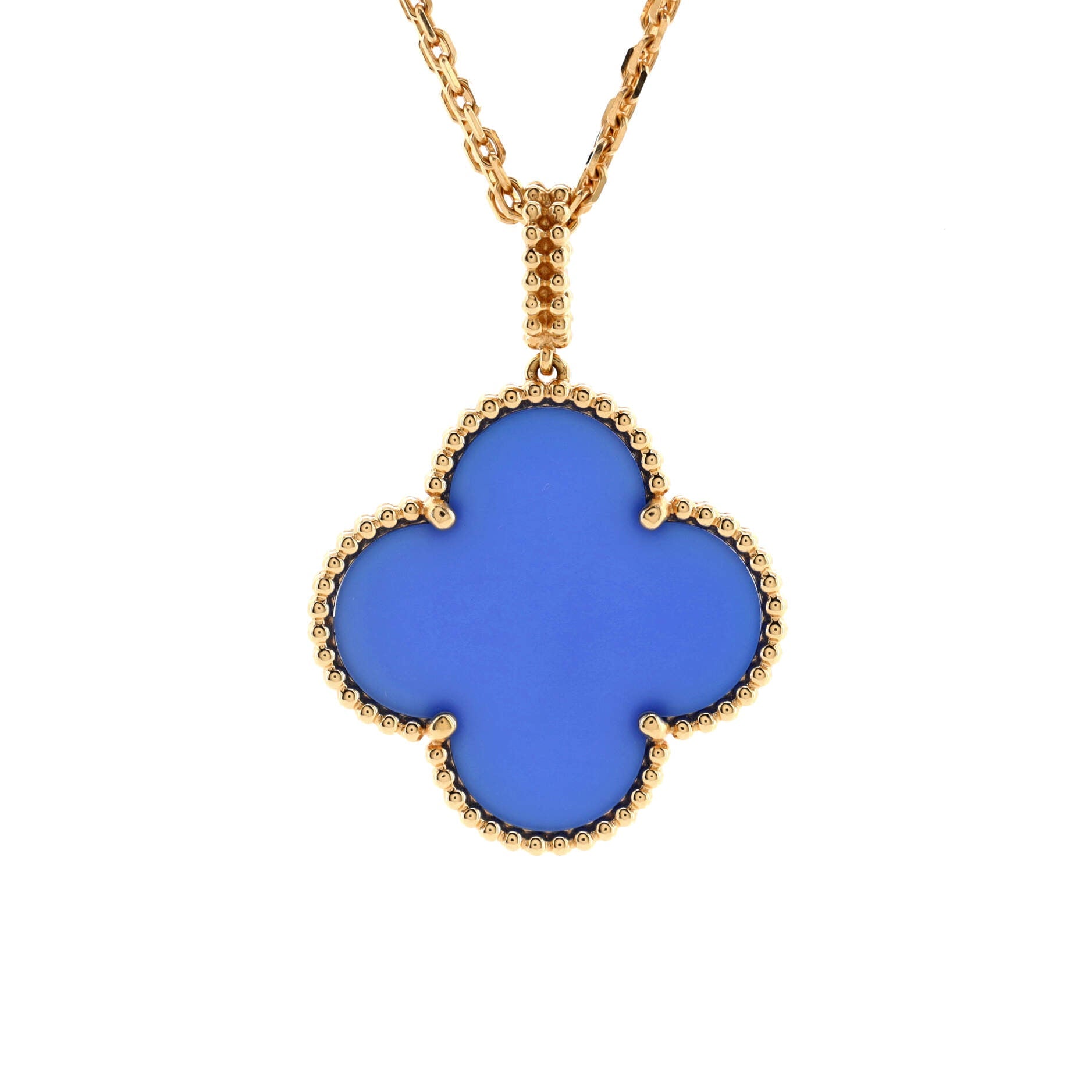 Magic Alhambra Pendant Necklace 18K Yellow Gold and Agate