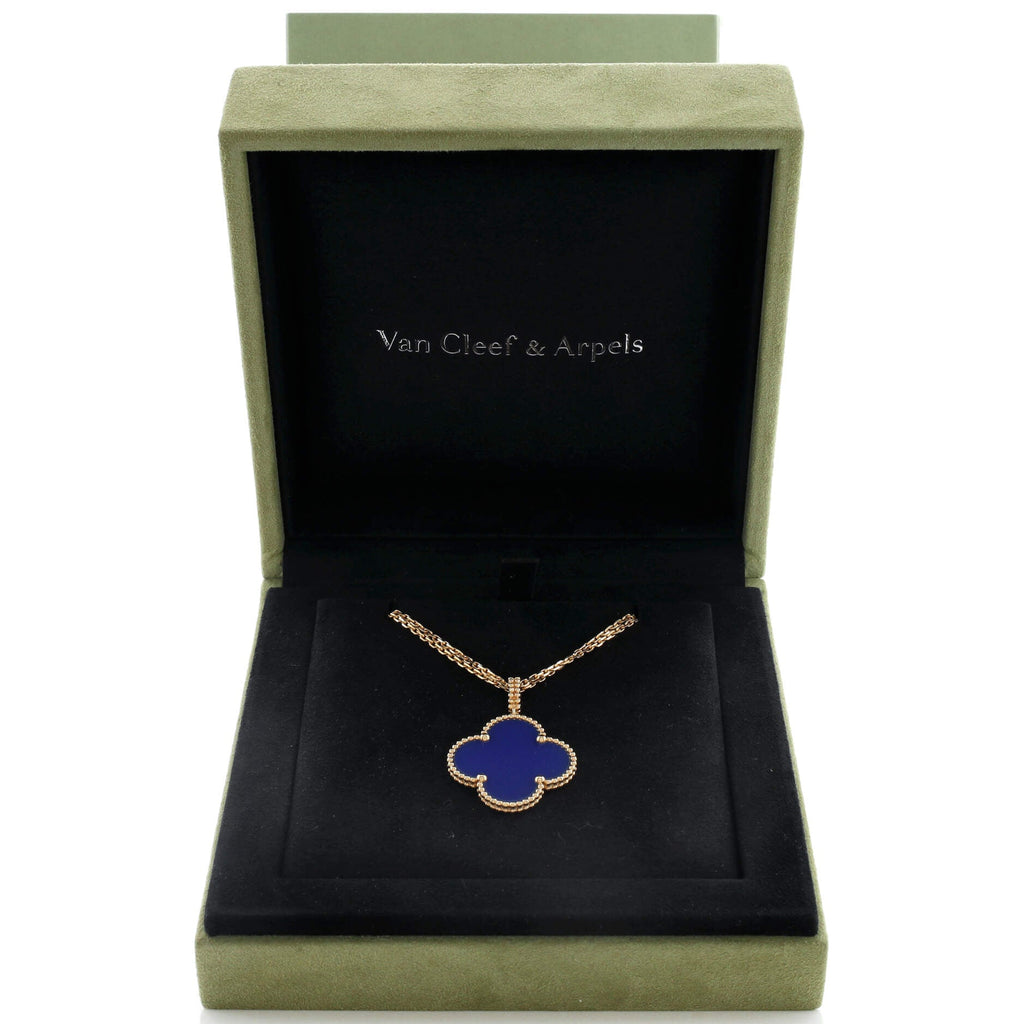 Magic Alhambra Pendant Necklace 18K Yellow Gold and Agate
