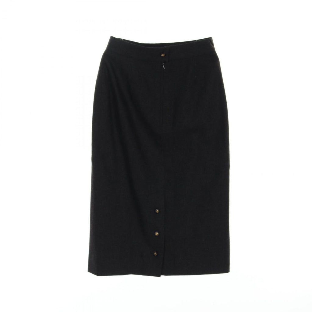 Chanel Coco Mark Button Wool Skirt