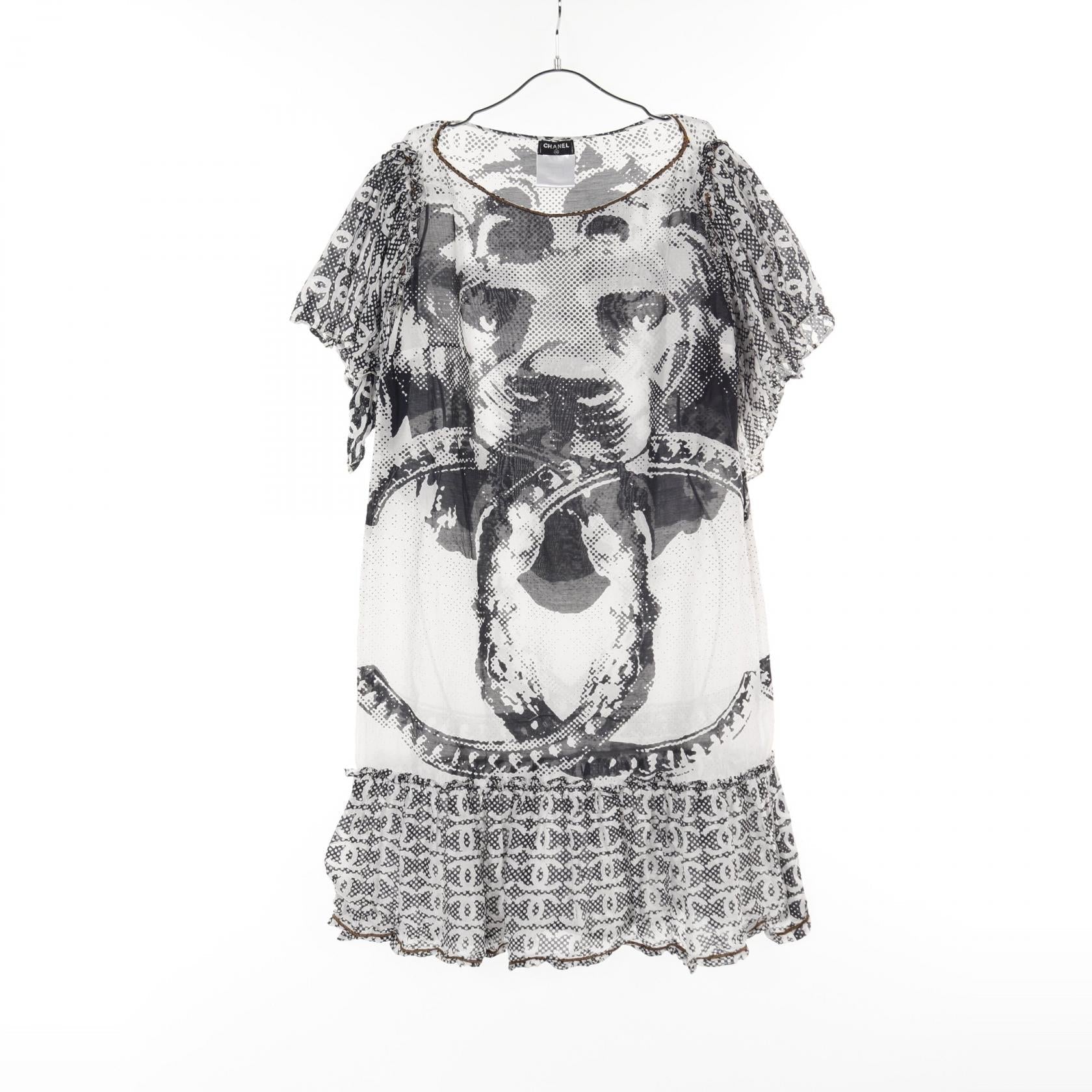 Chanel Lion Coco Mark Cotton Silk Dress