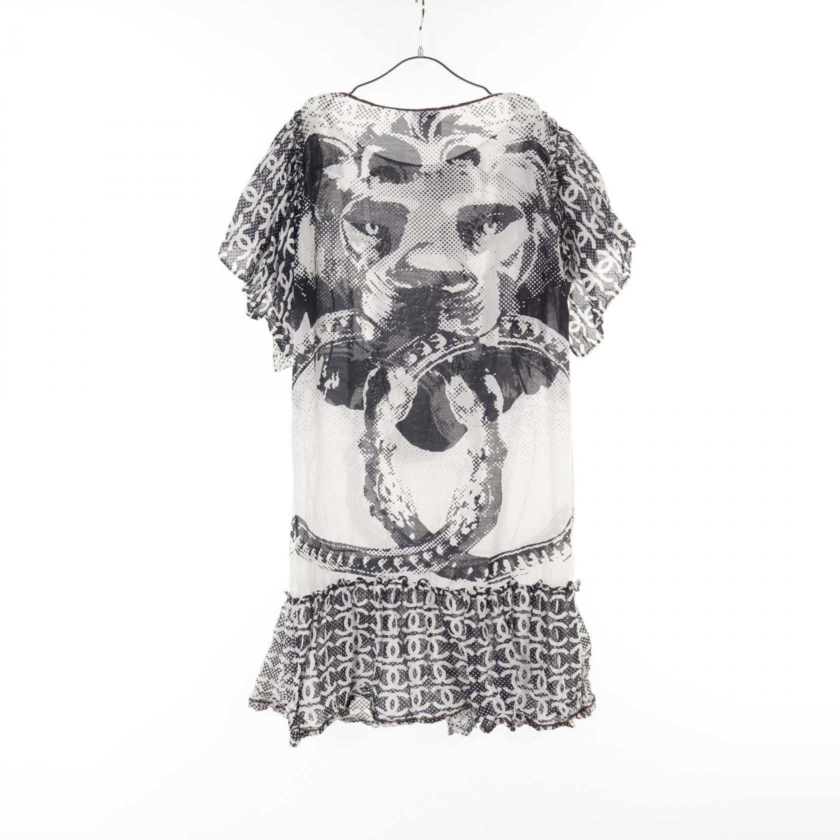 Chanel Lion Coco Mark Cotton Silk Dress