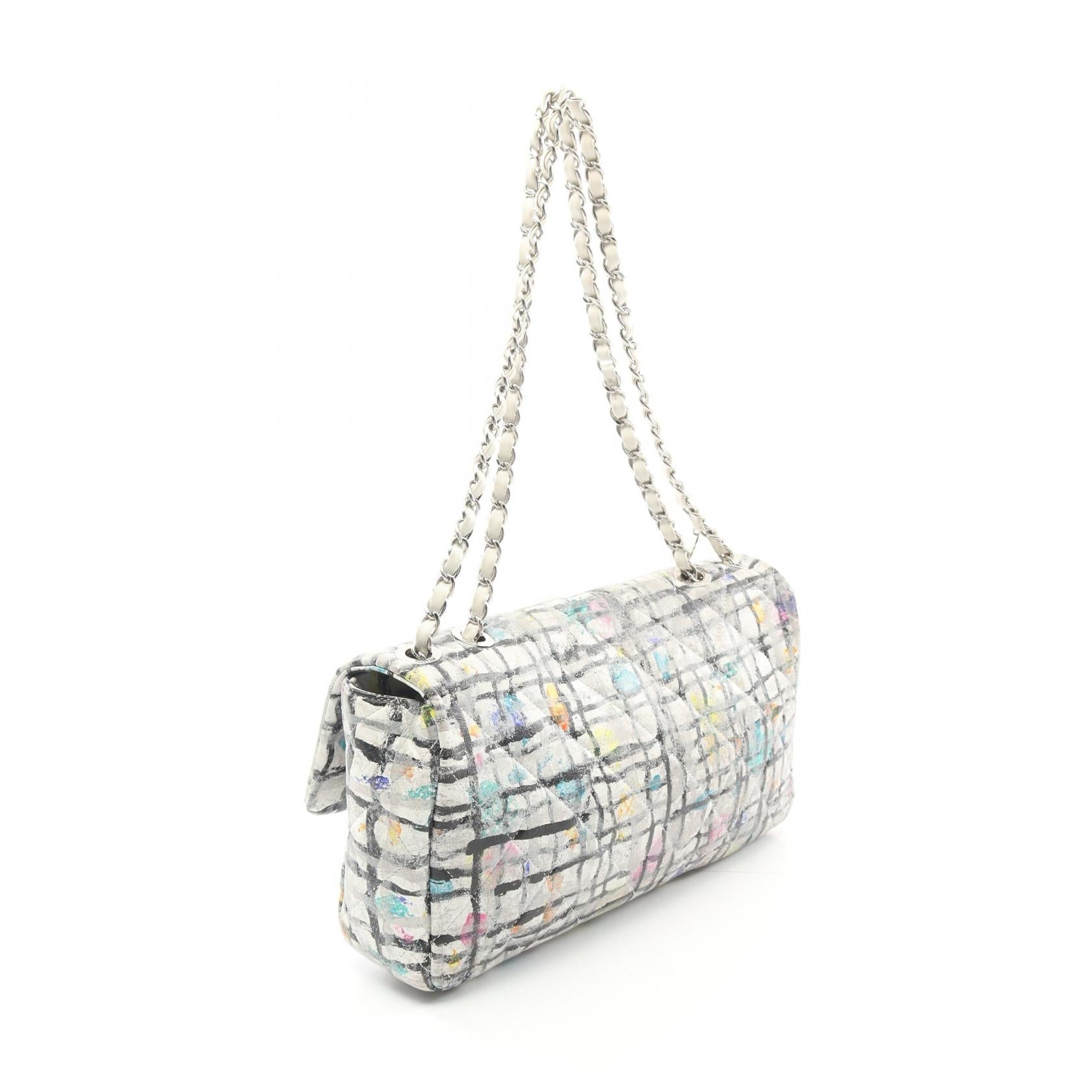 Chanel Coco Mark Paint Graffiti Leather Shoulder Bag