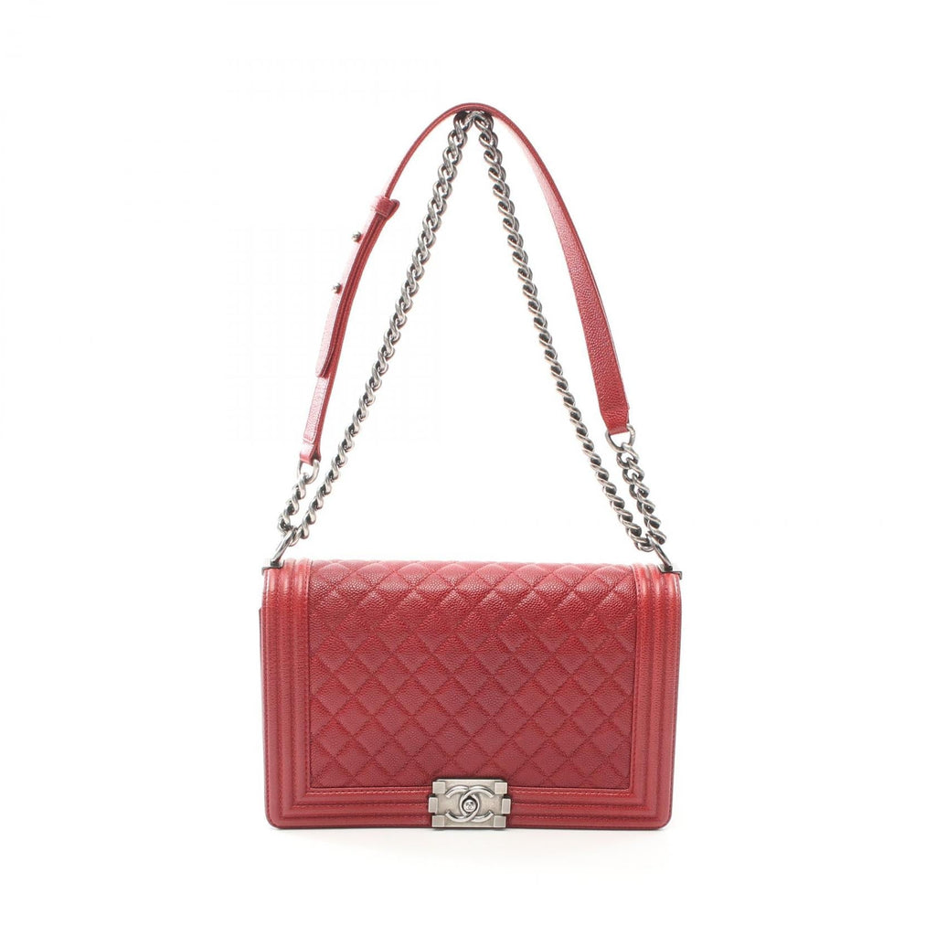 Chanel Boy Chanel Chevron Caviar Skin Shoulder Bag