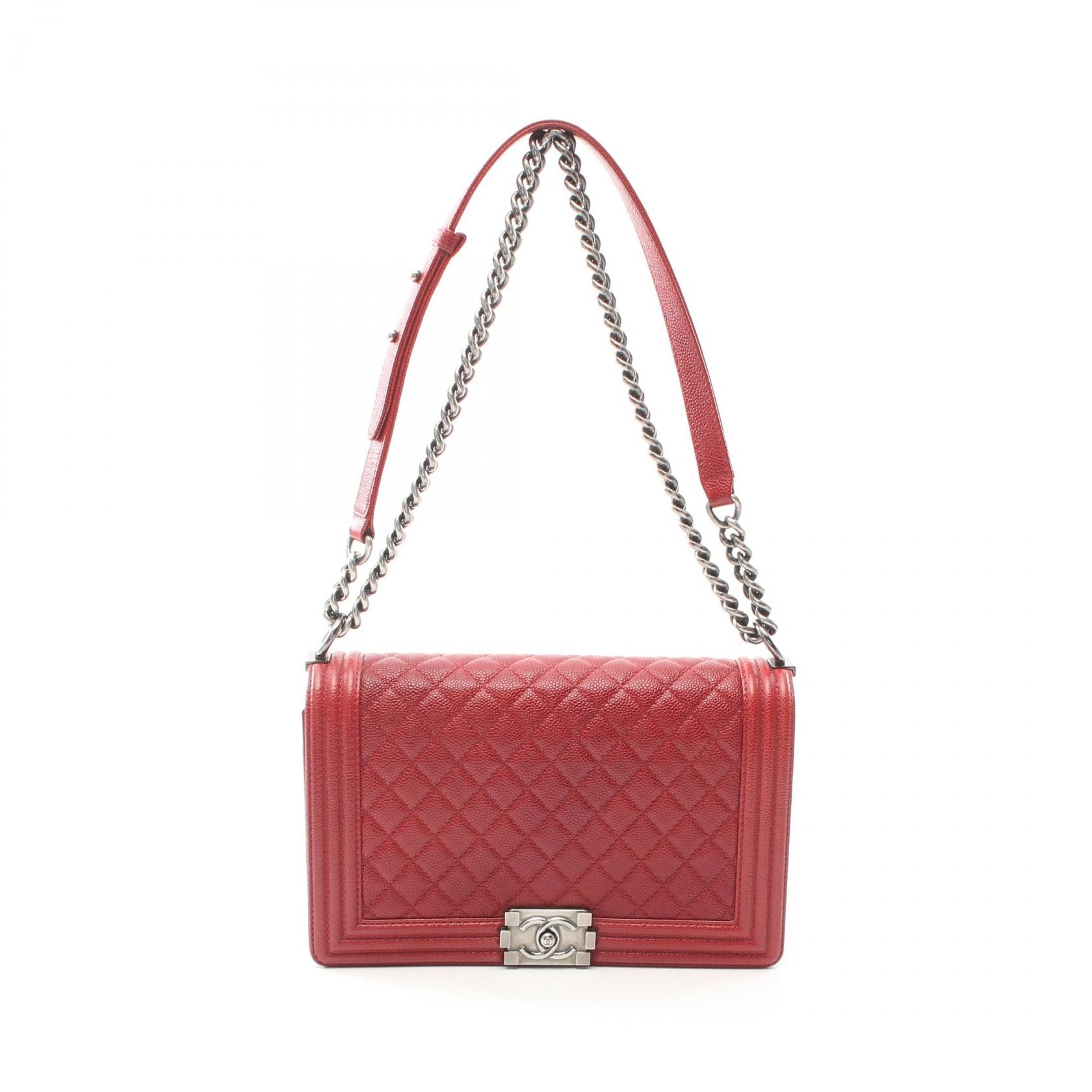 Chanel Boy Chanel Chevron Caviar Skin Shoulder Bag