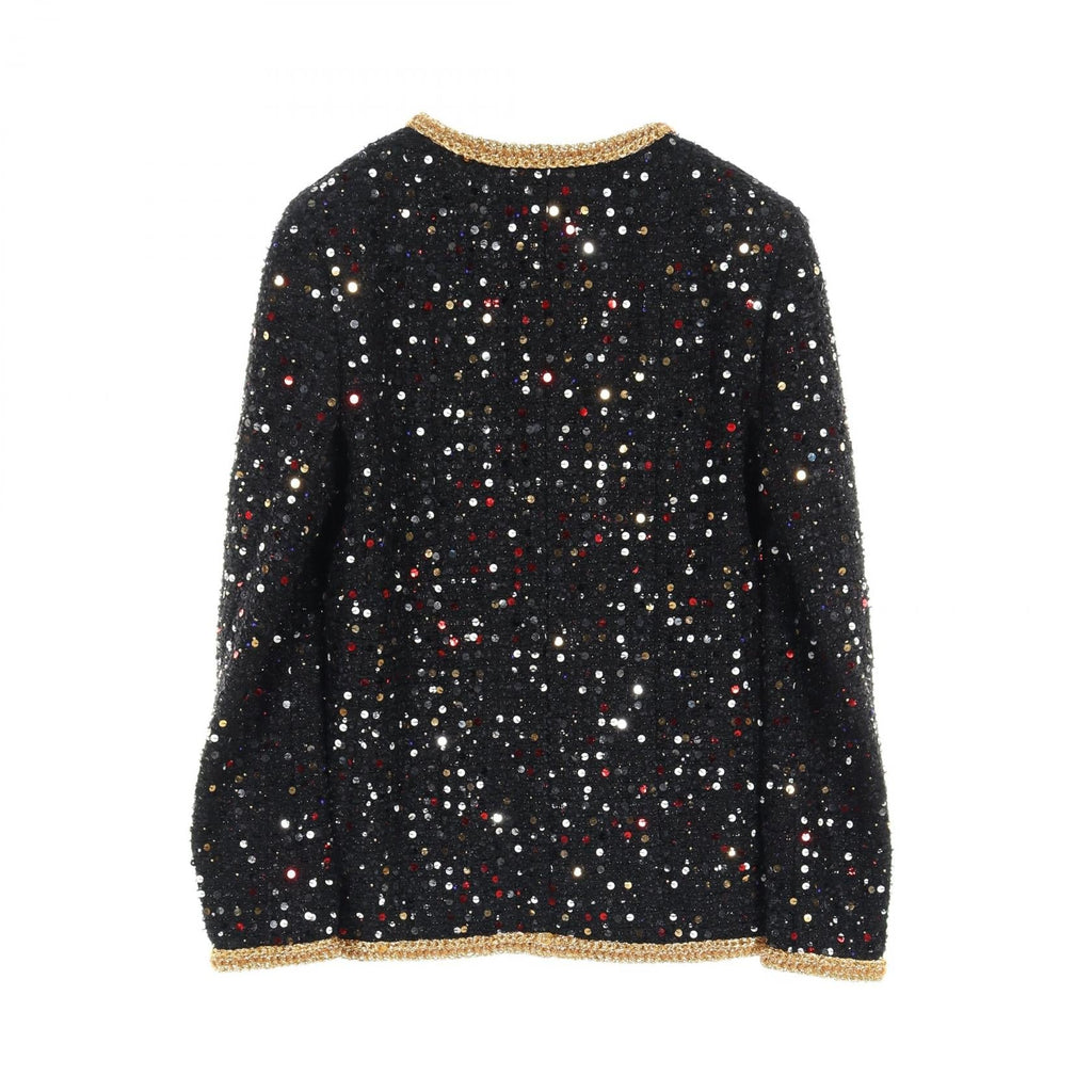 Chanel No Collar Jacket Nylon Polyester Jacket