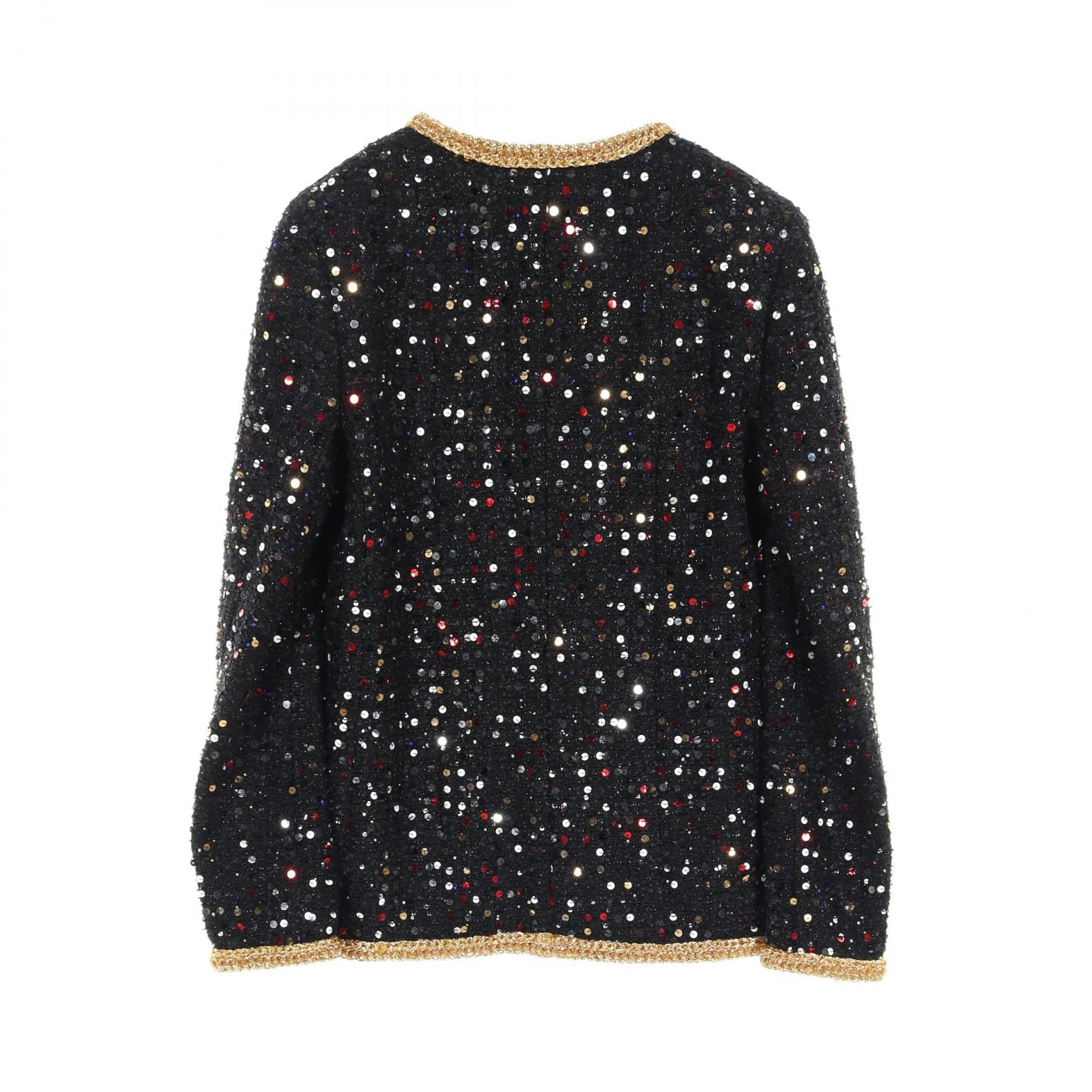 Chanel No Collar Jacket Nylon Polyester Jacket