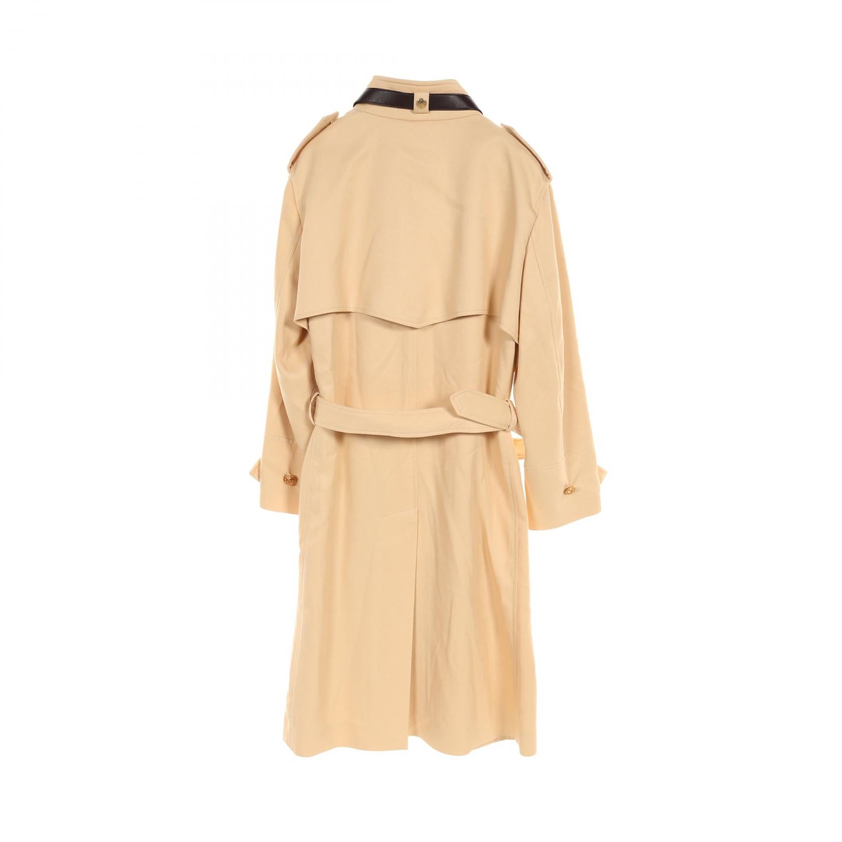 Louis Vuitton Belt Collar LV Button Wool Viscose Coat