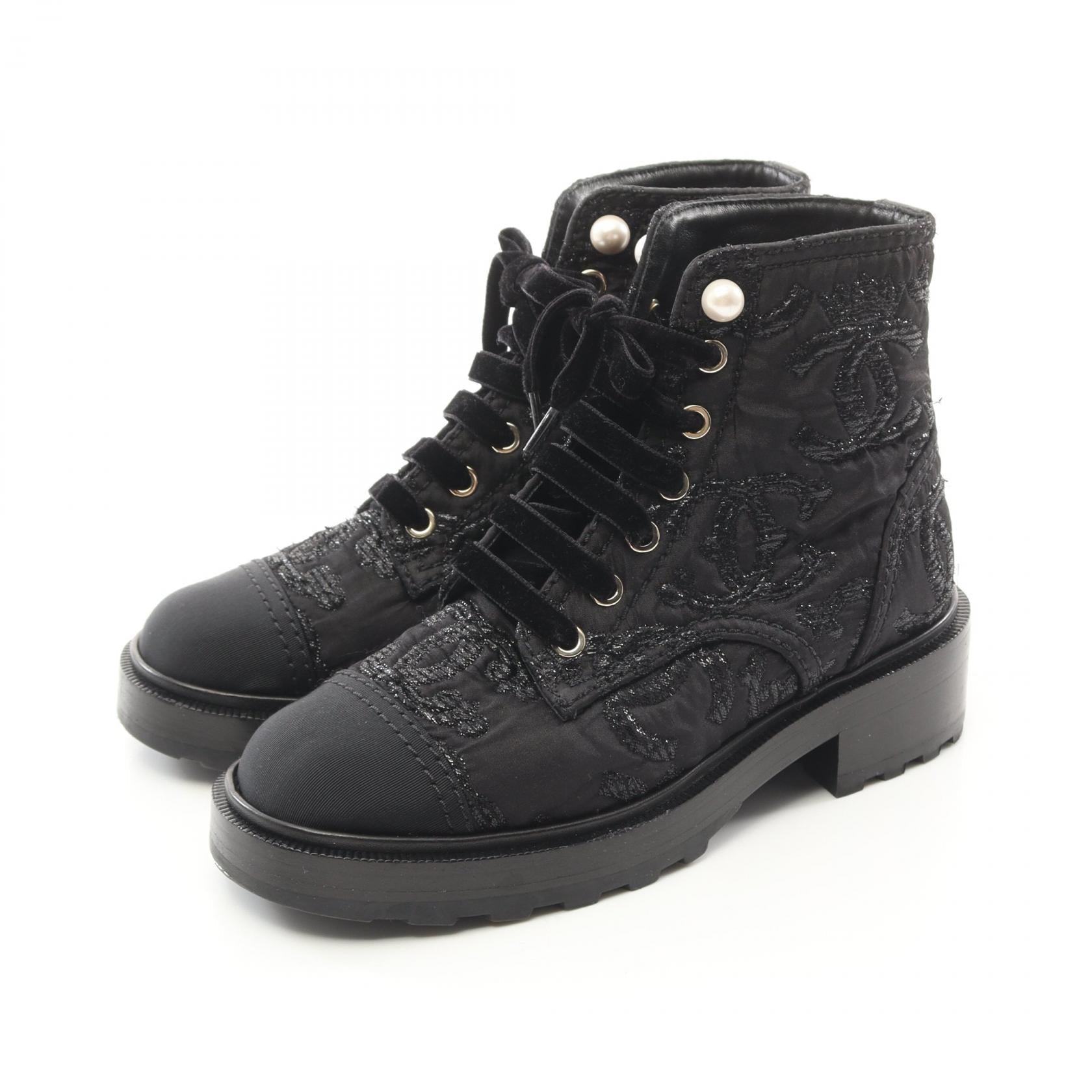 Chanel Coco Mark Fabric Boots