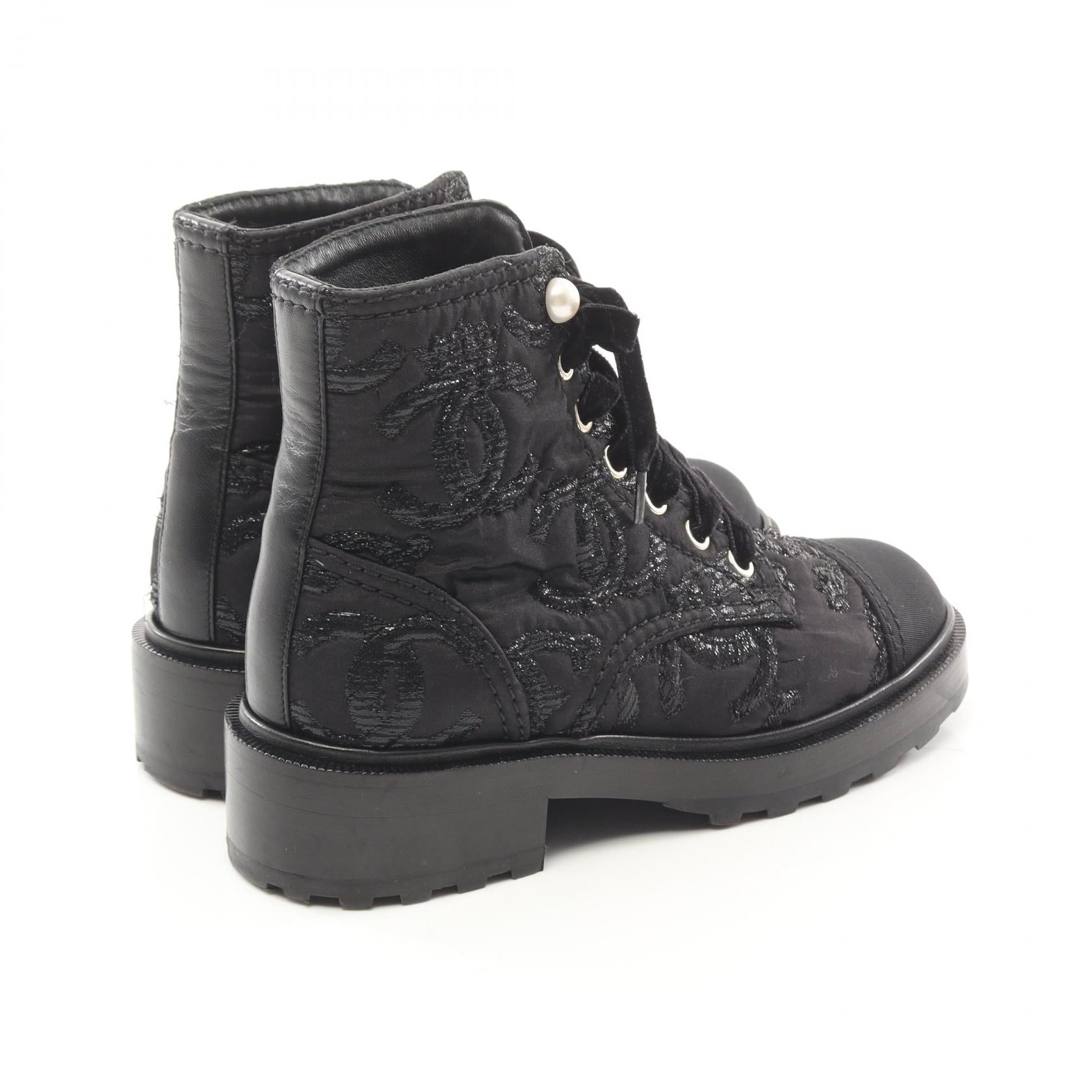 Chanel Coco Mark Fabric Boots