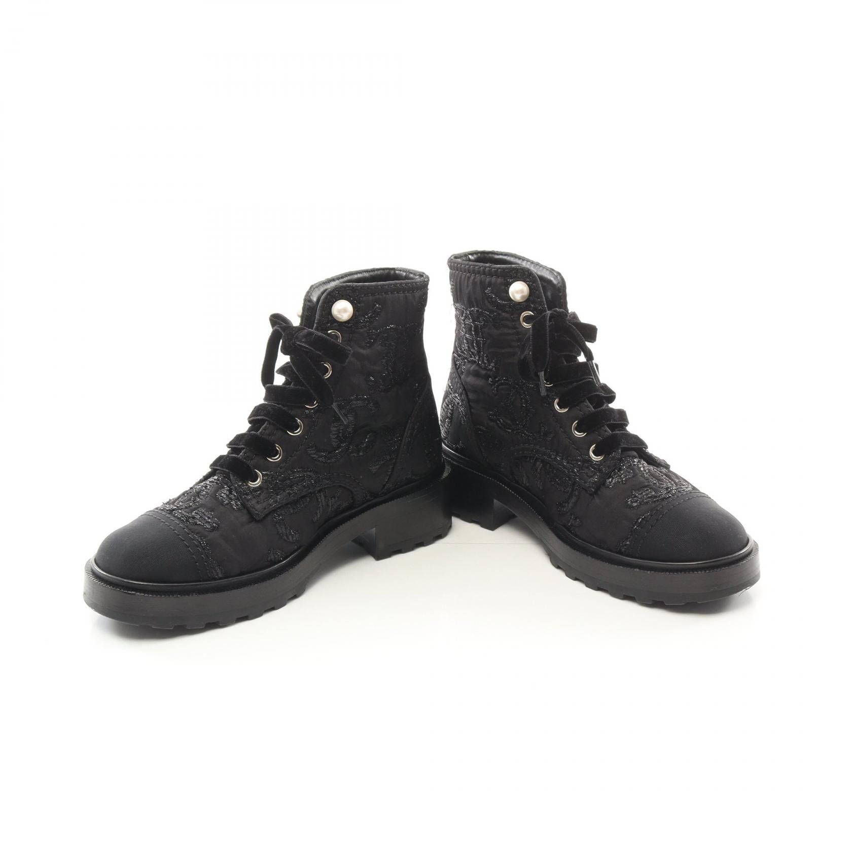 Chanel Coco Mark Fabric Boots