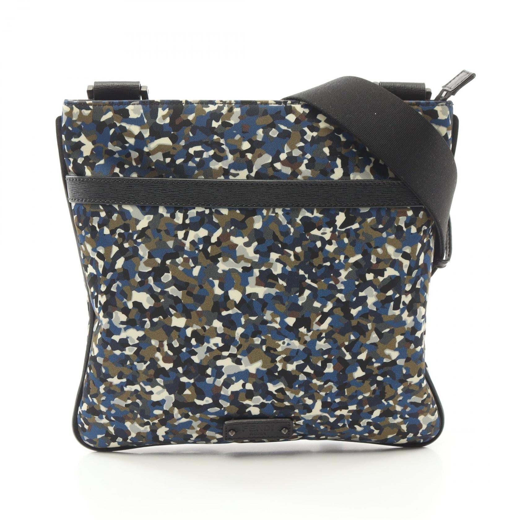 Fendi Nylon Leather Shoulder Bag