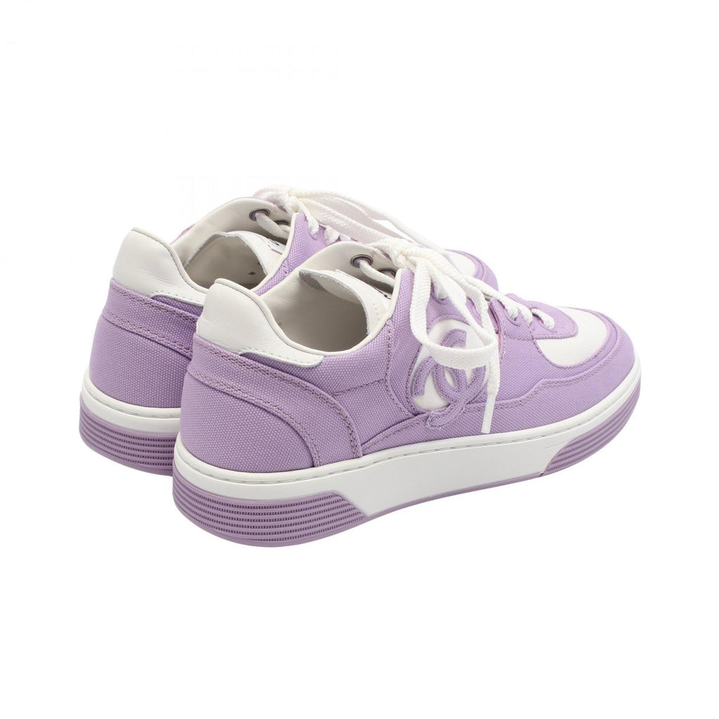 Chanel Coco Mark Canvas Leather Sneakers