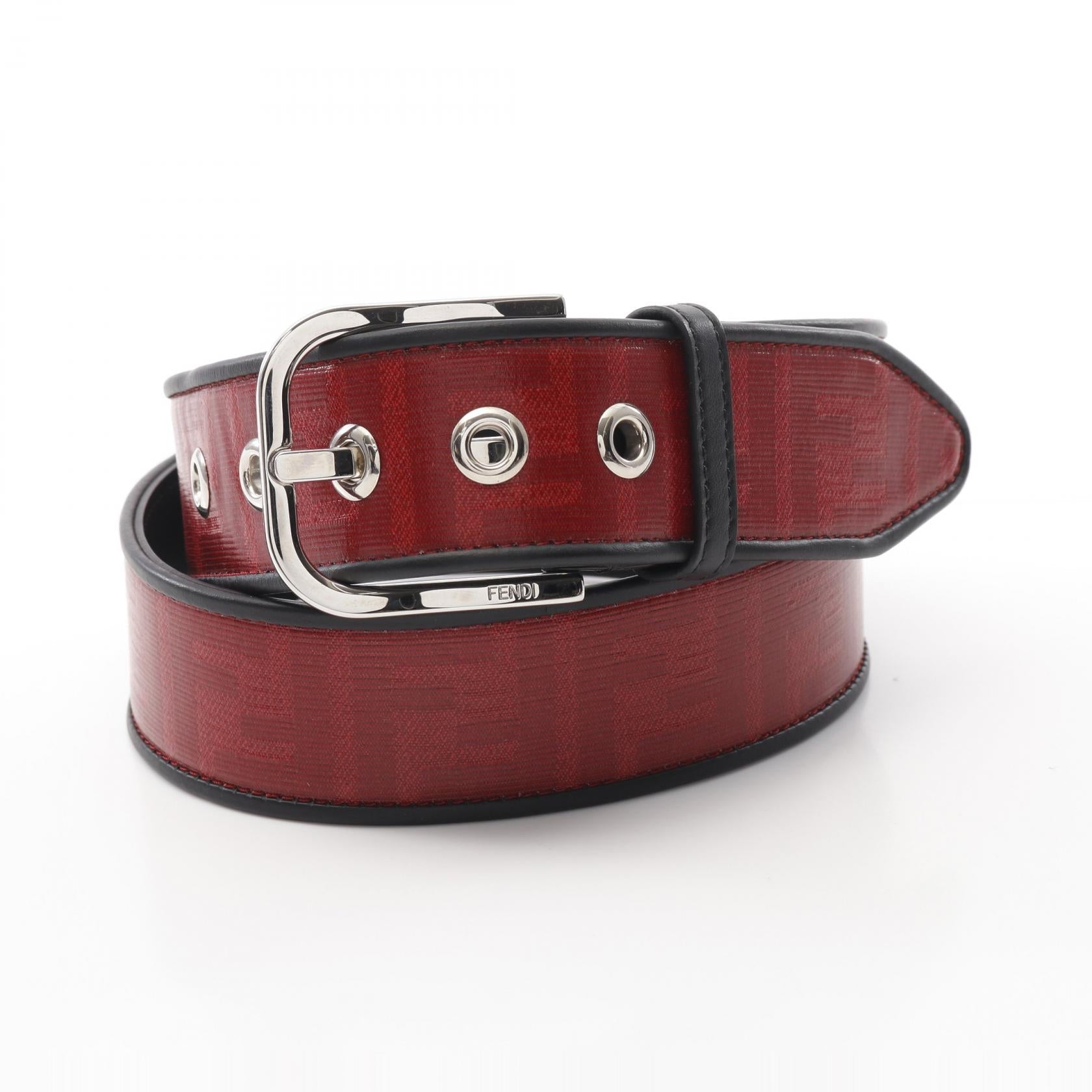 Fendi Leather PVC Coated Canvas Belt