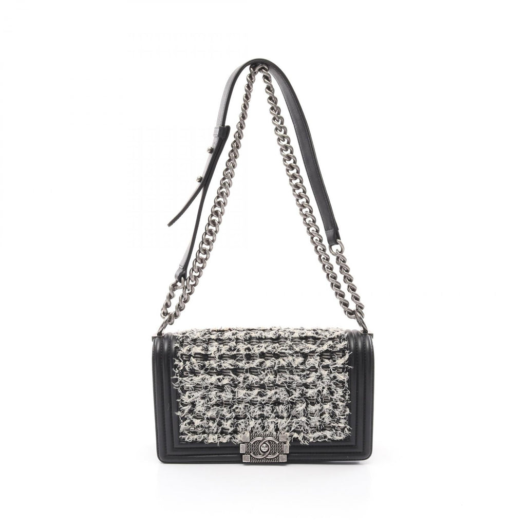 Chanel Boy Chanel Leather Fabric Shoulder Bag