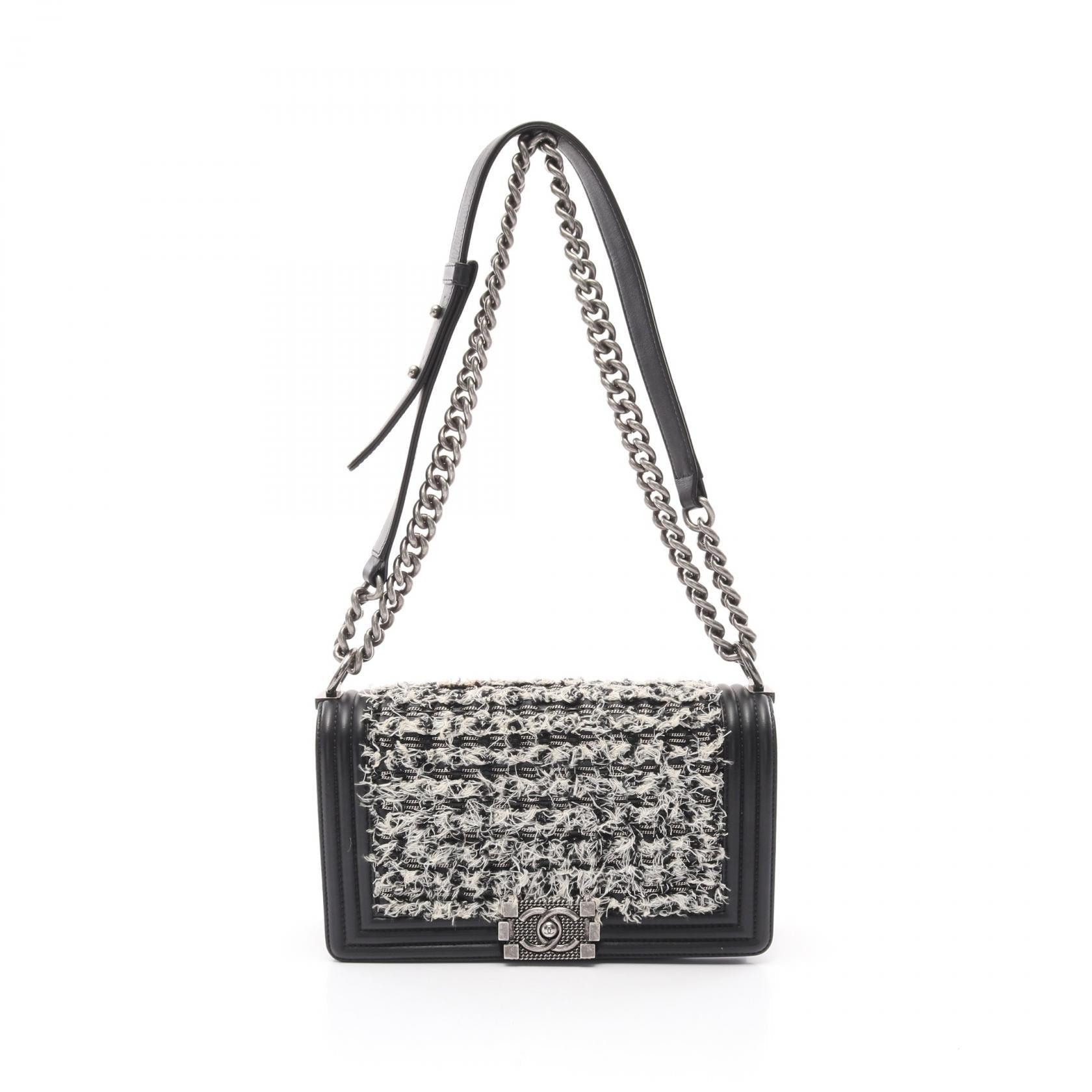 Chanel Boy Chanel Leather Fabric Shoulder Bag