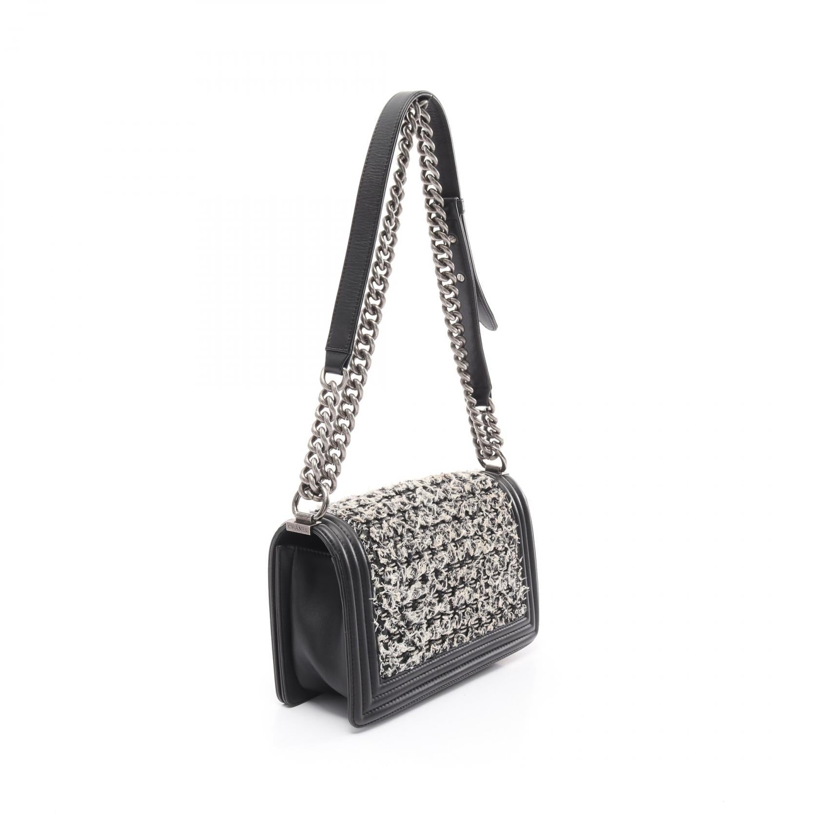 Chanel Boy Chanel Leather Fabric Shoulder Bag