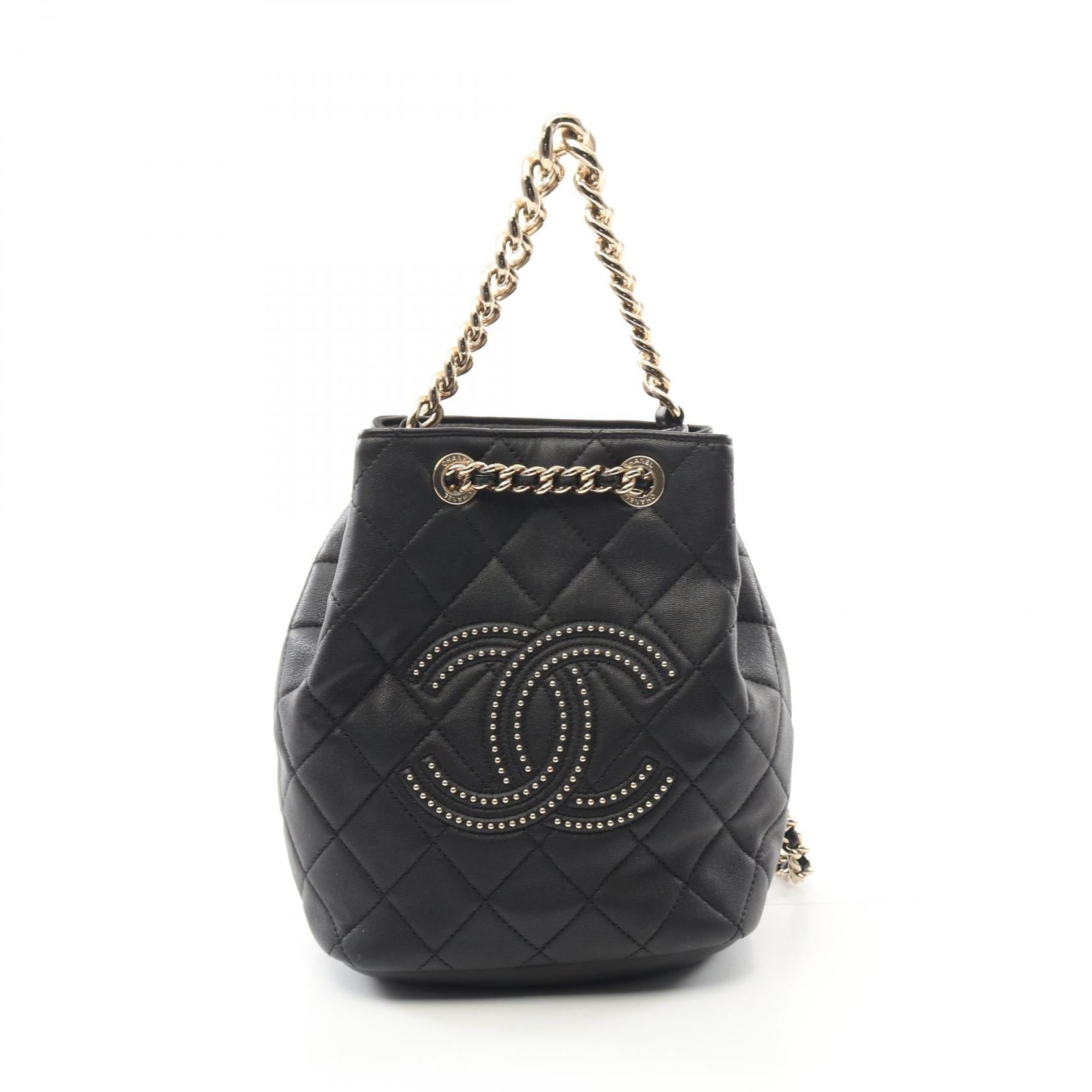 Chanel Matelassé Studs Coco Mark Calfskin Backpack
