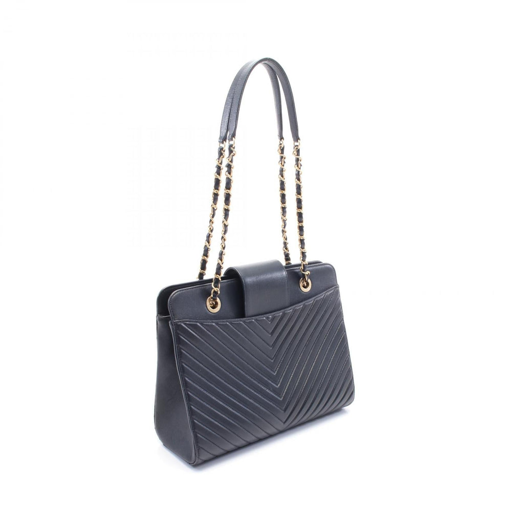 Chanel Chevron V Stitch Calfskin Shoulder Bag