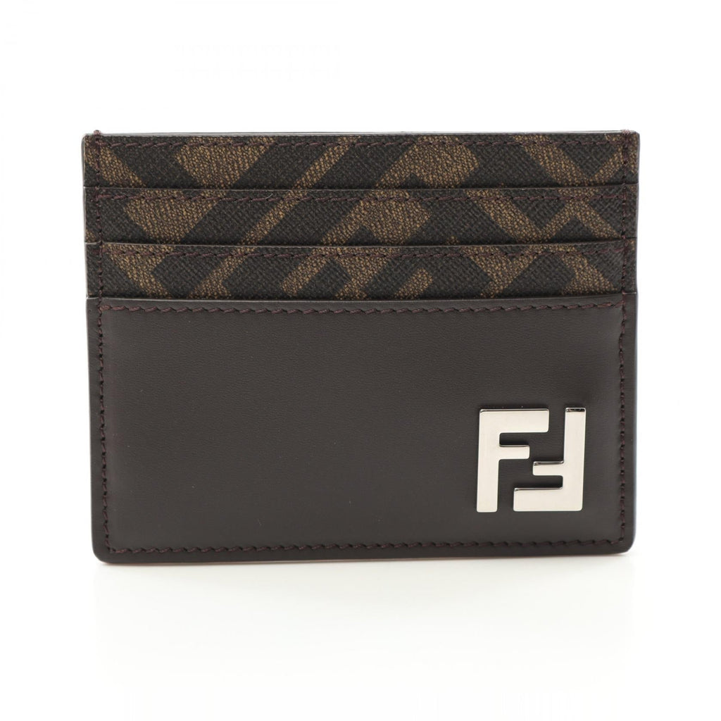 Fendi FF Logo Leather PVC Coated Canvas  Case