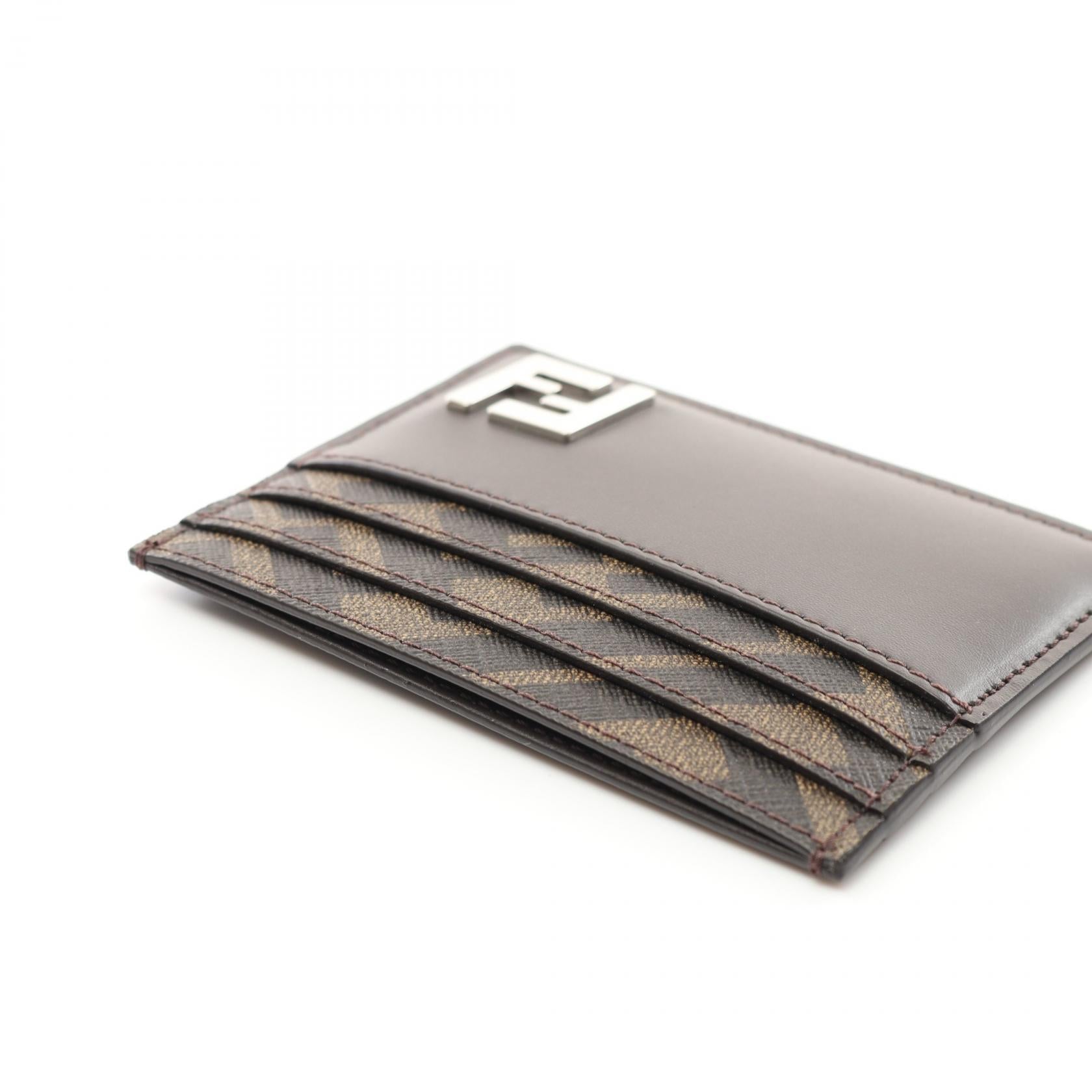 Fendi FF Logo Leather PVC Coated Canvas  Case