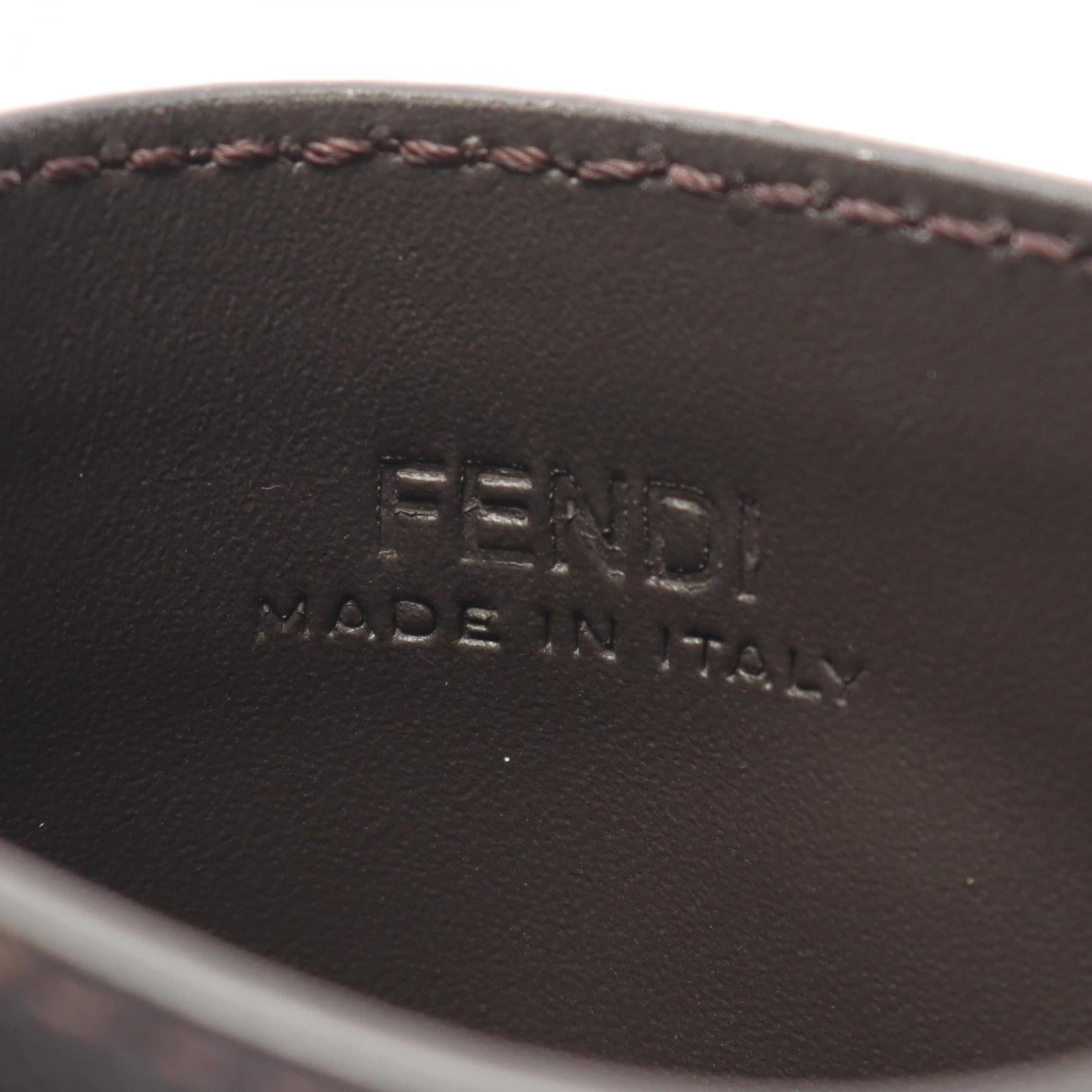 Fendi FF Logo Leather PVC Coated Canvas  Case