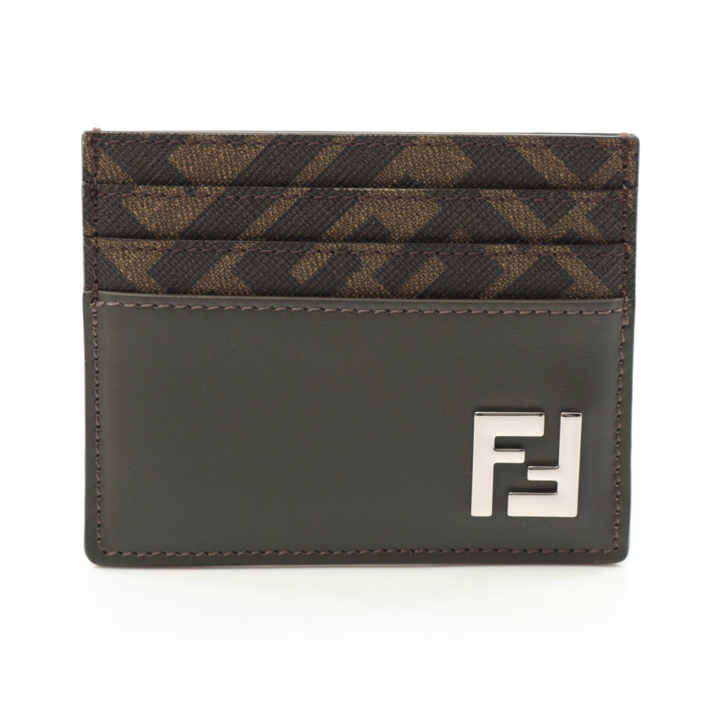 Fendi FF Logo Leather PVC Coated Canvas  Case