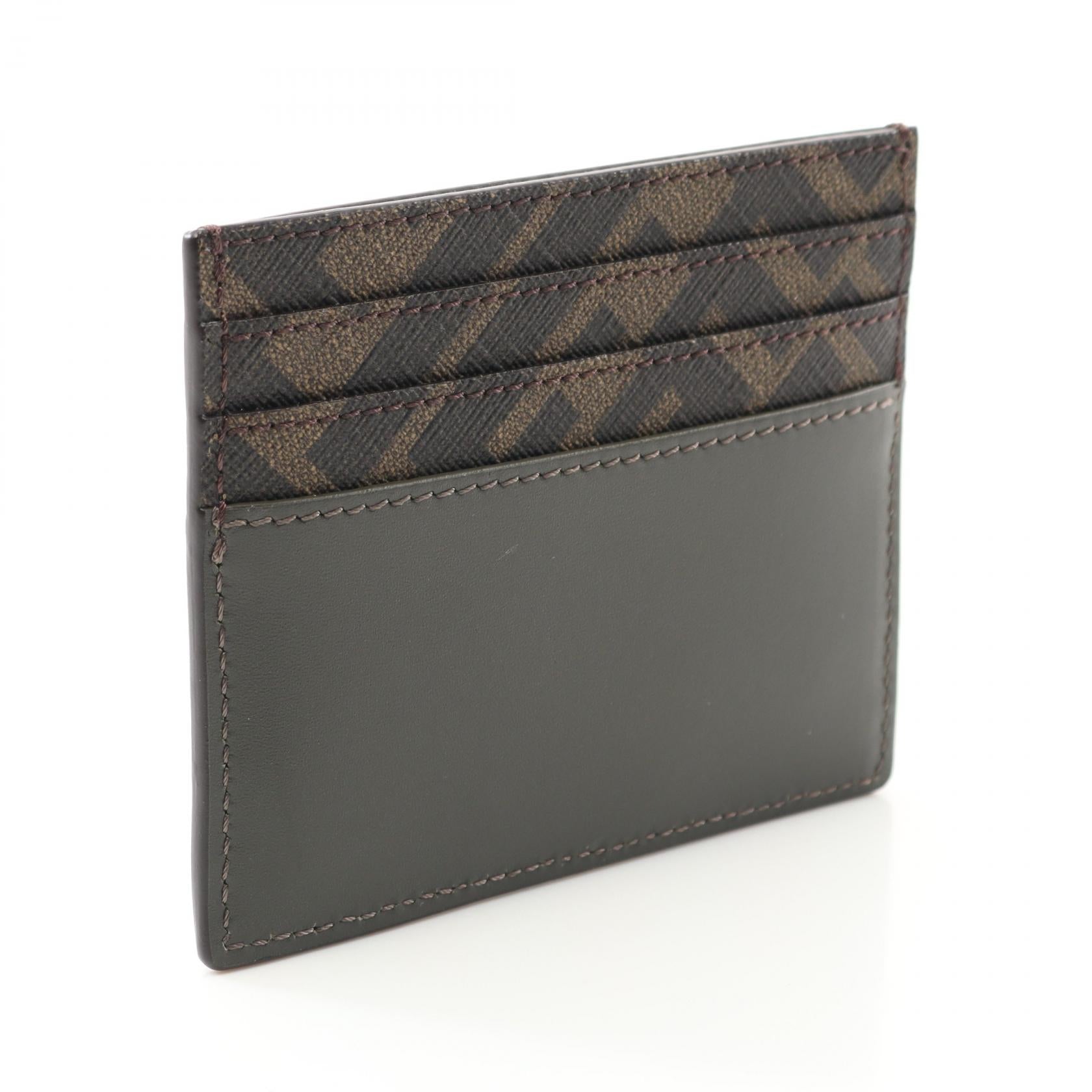 Fendi FF Logo Leather PVC Coated Canvas  Case