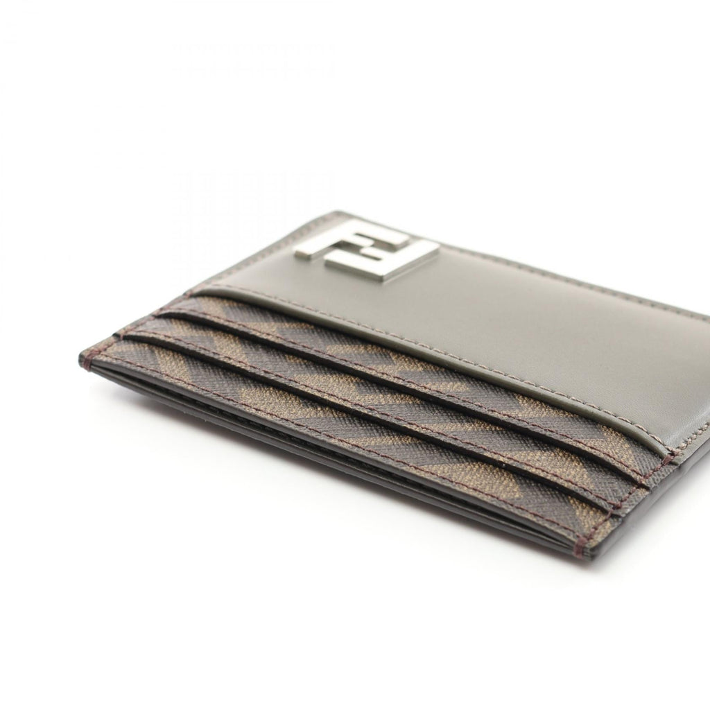 Fendi FF Logo Leather PVC Coated Canvas  Case