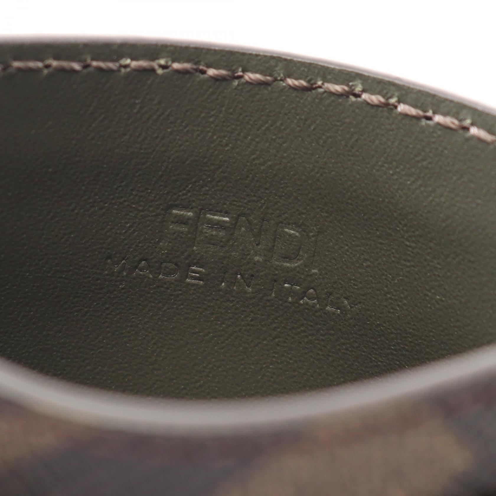 Fendi FF Logo Leather PVC Coated Canvas  Case