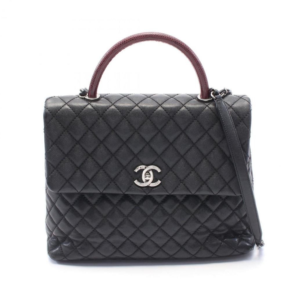Chanel Matelasse Coco Handle Caviar Skin Exotic Leather Handbag