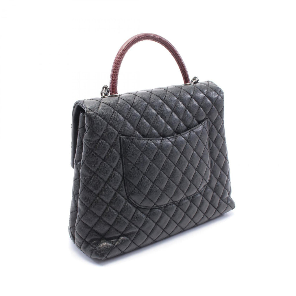 Chanel Matelasse Coco Handle Caviar Skin Exotic Leather Handbag
