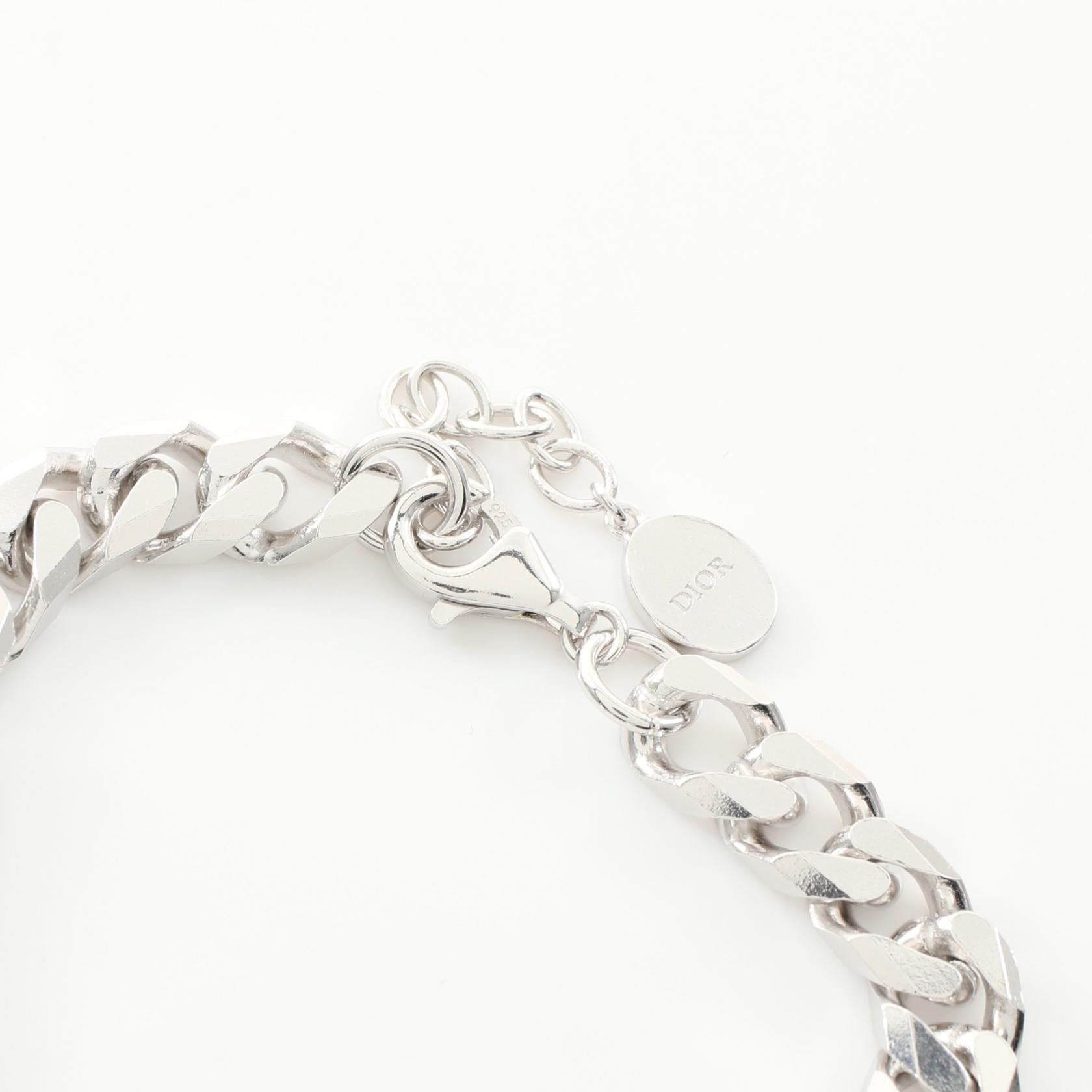 Dior Homme Chain Link Cannage Silver 925 Bracelet
