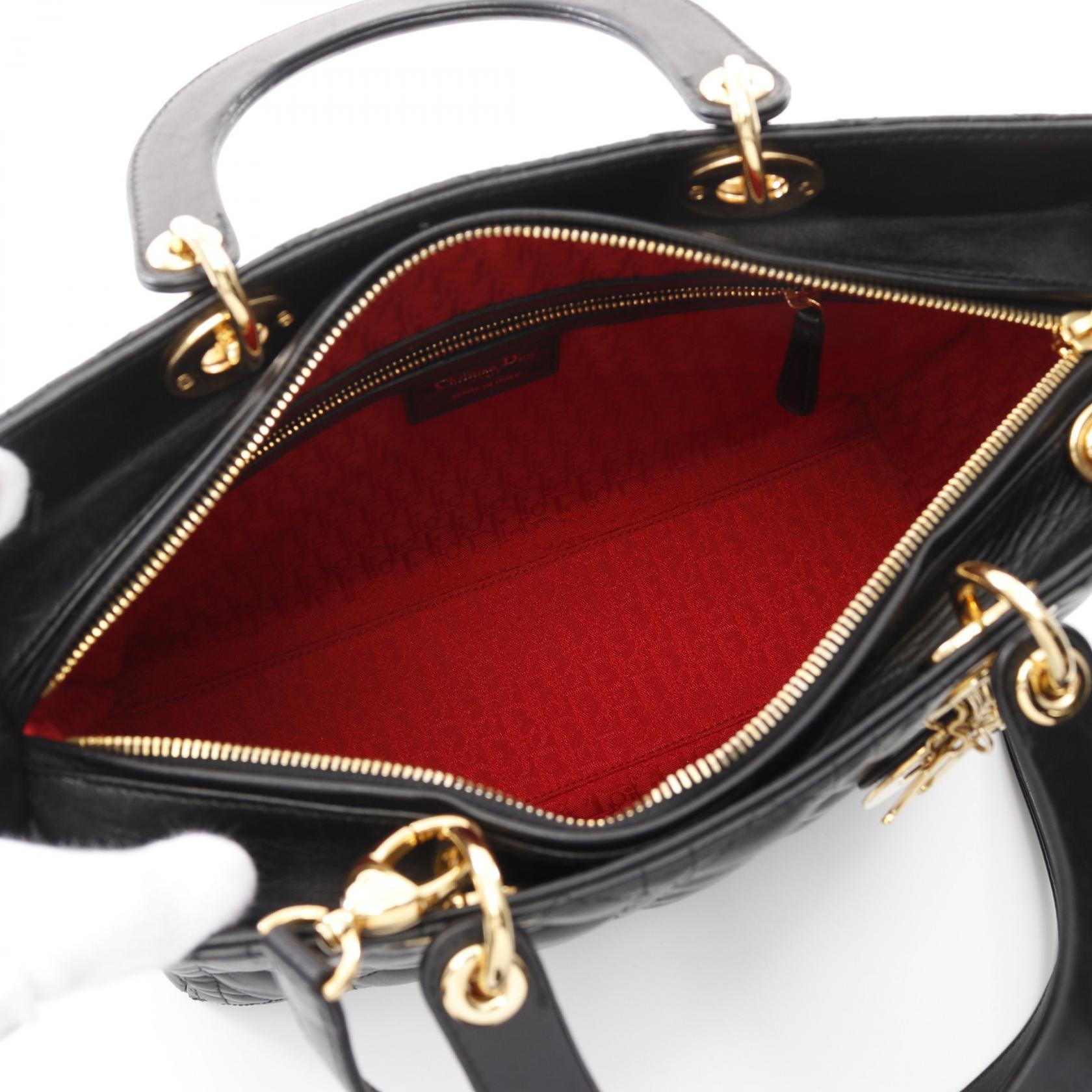 Dior Lady Dior Leather Handbag
