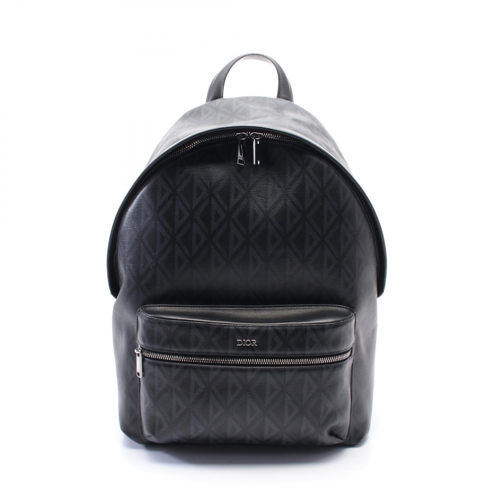 Dior Homme Rider CD Diamond PVC Coated Canvas Leather Backpack