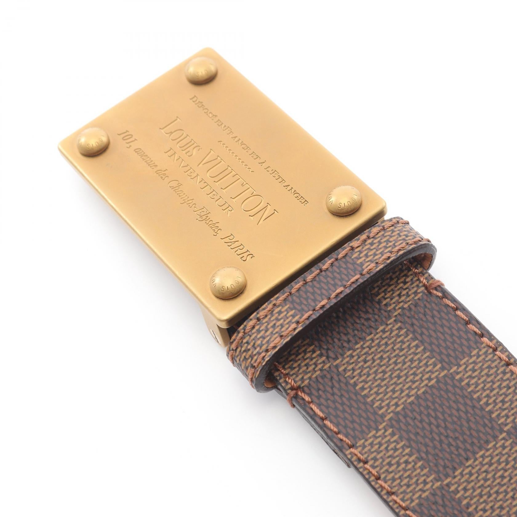 Louis Vuitton Sangle Aventure Damier Ebene Belt