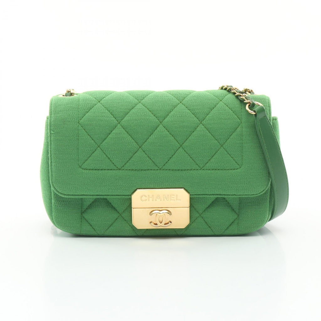 Chanel Matelasse Leather Cotton Jersey Shoulder Bag