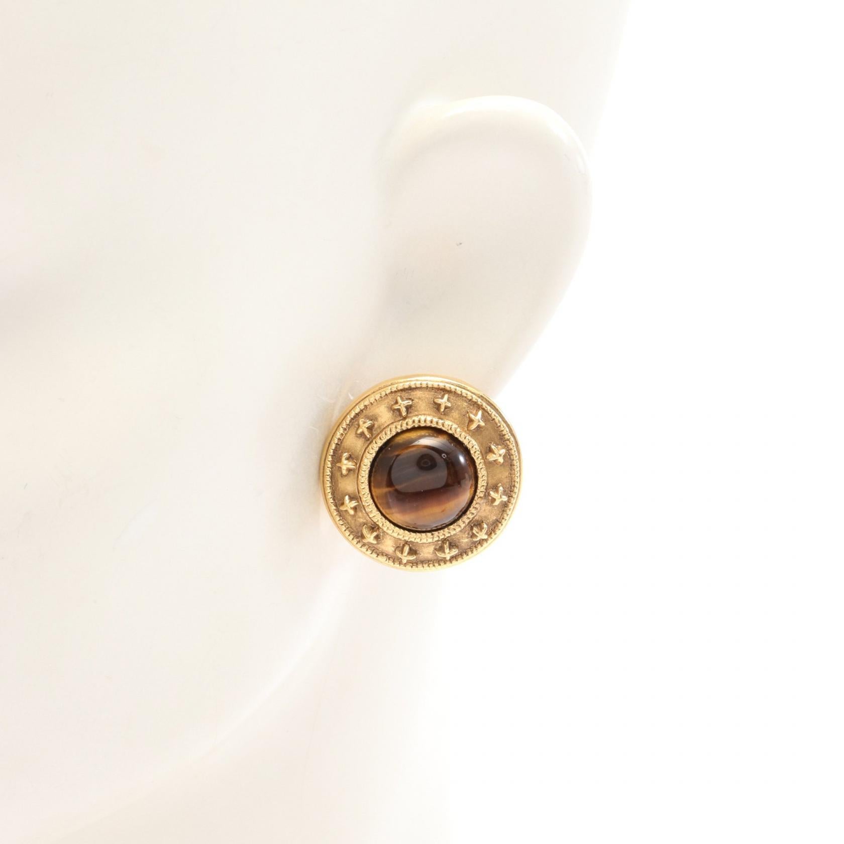 Chanel Tiger Eye Earrings
