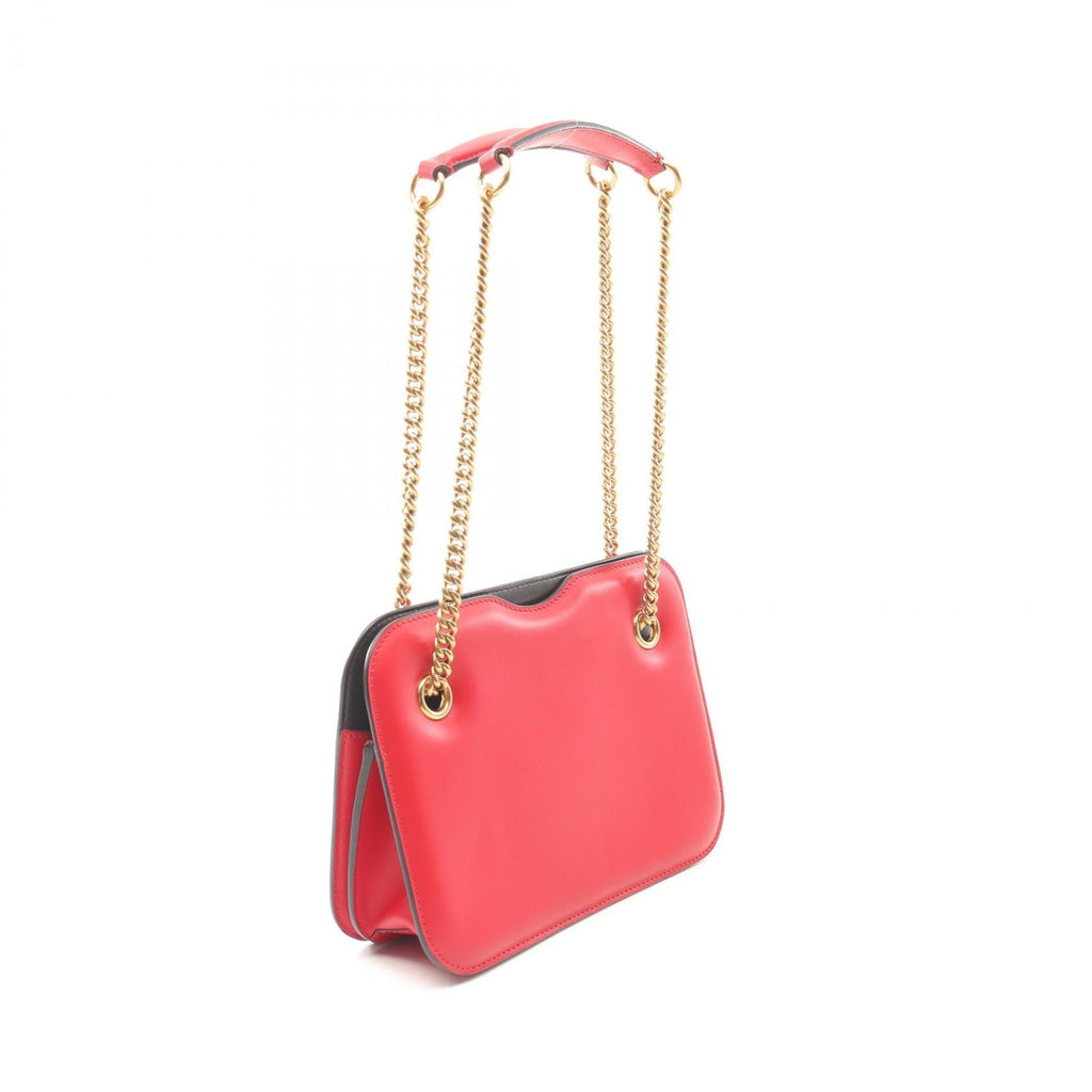 Fendi Calligraphy Leather Shoulder Bag