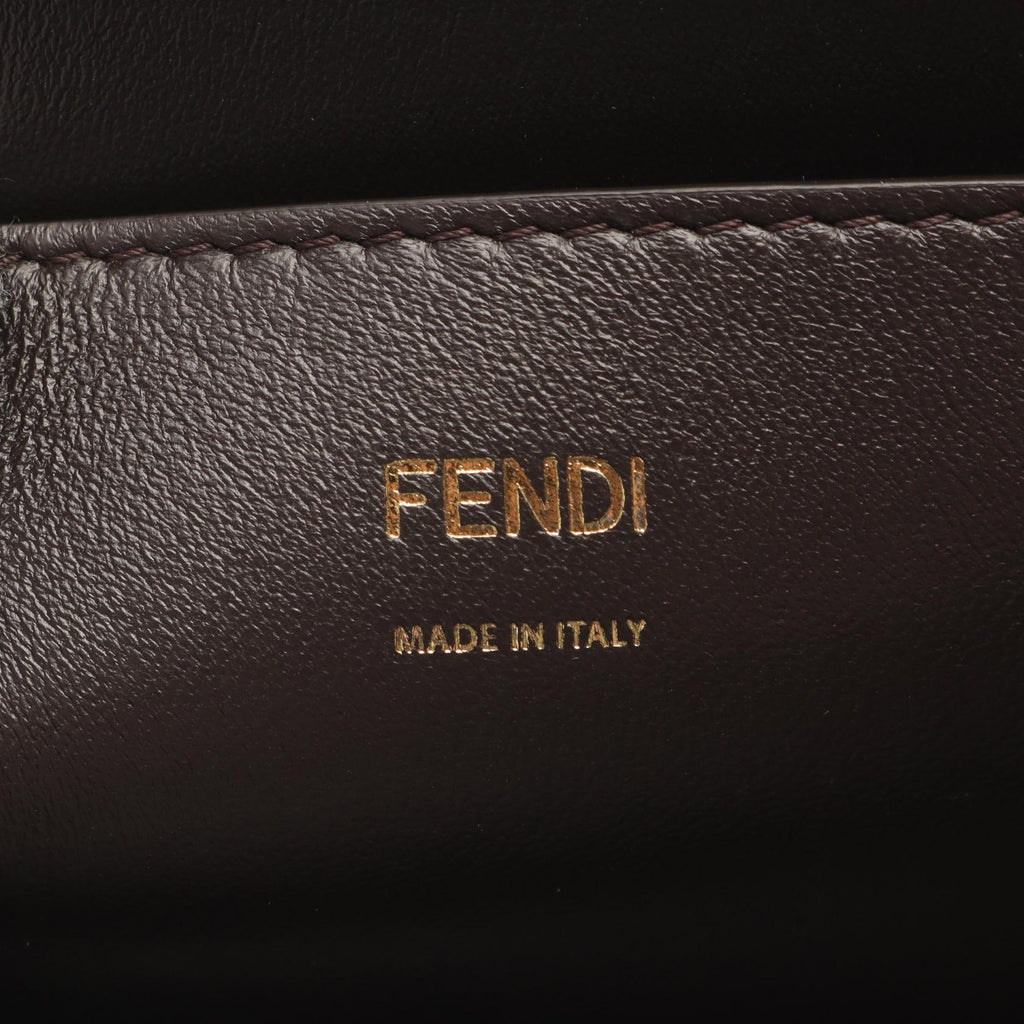 Fendi Calligraphy Leather Shoulder Bag