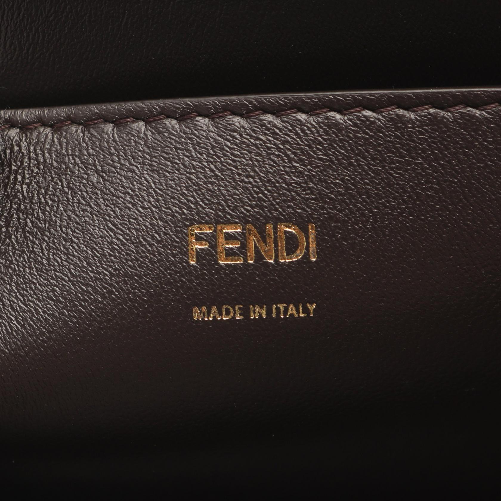 Fendi Calligraphy Leather Shoulder Bag