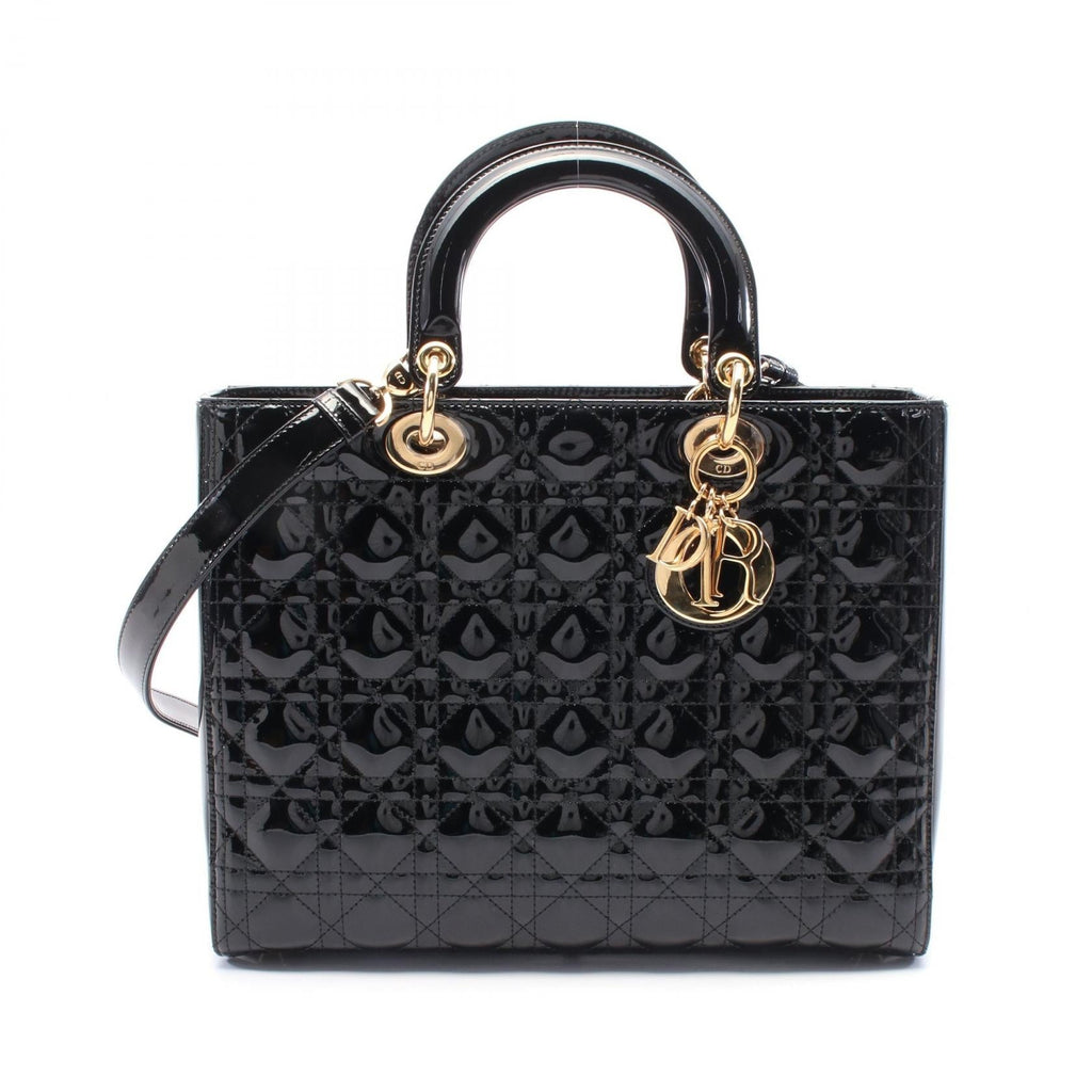 Dior Lady Dior Patent Leather Handbag