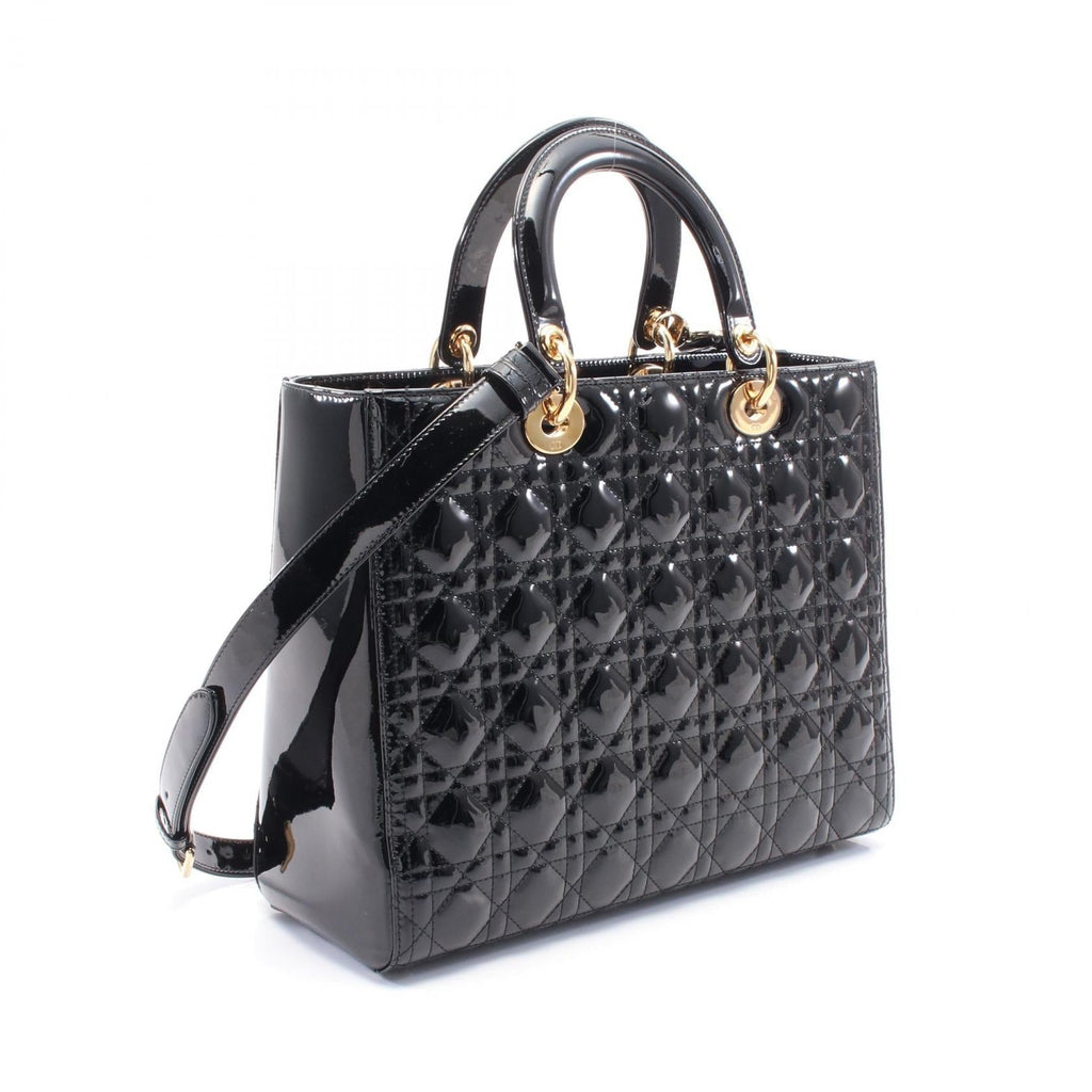 Dior Lady Dior Patent Leather Handbag