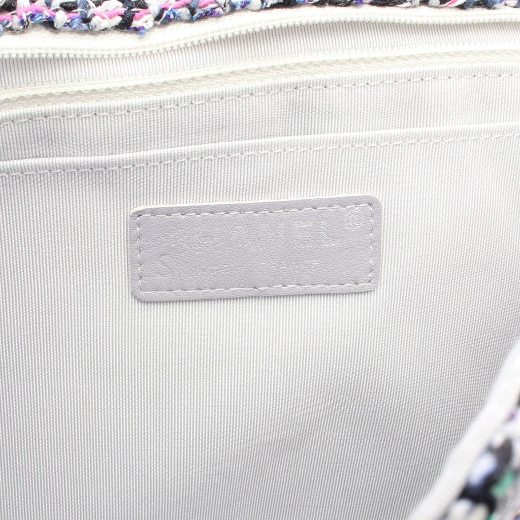 Chanel Camellia Fabric Leather Shoulder Bag