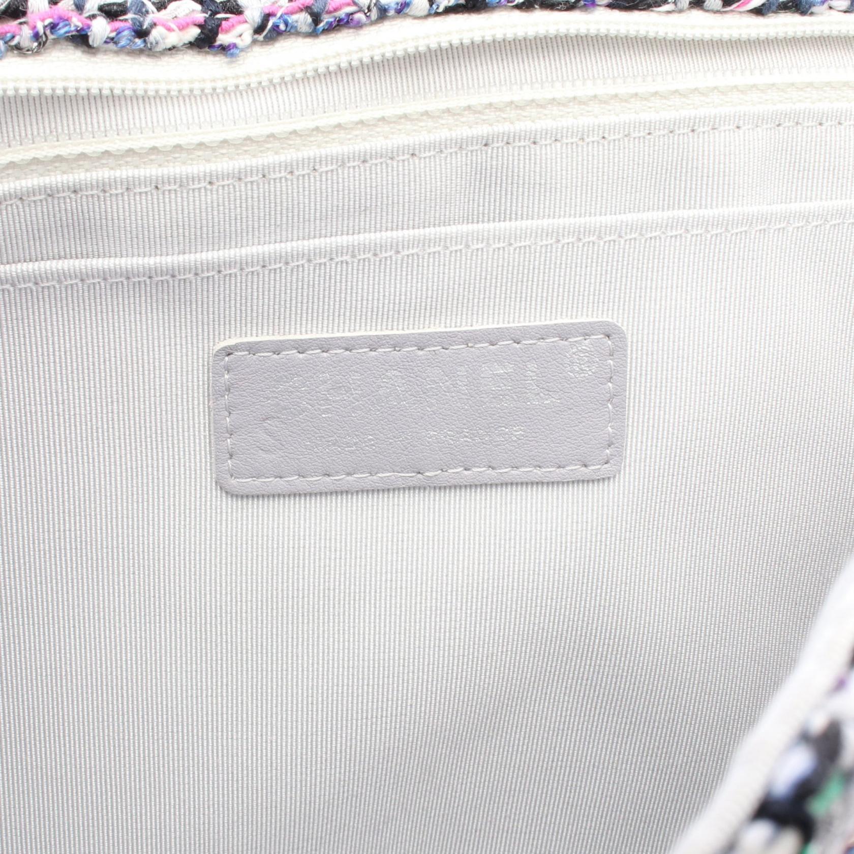 Chanel Camellia Fabric Leather Shoulder Bag