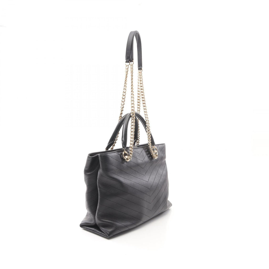 Chanel Chevron V Stitch Leather Tote Bag