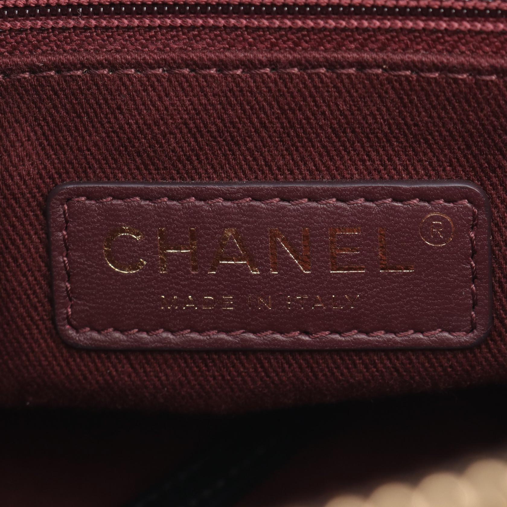 Chanel Chevron V Stitch Leather Tote Bag