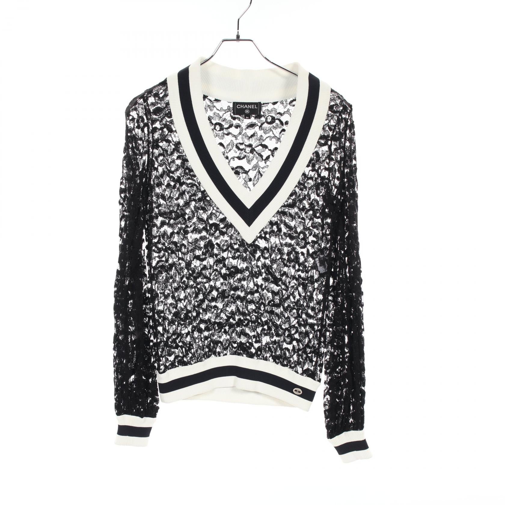 Chanel Coco Mark Cotton Rayon Knit Top